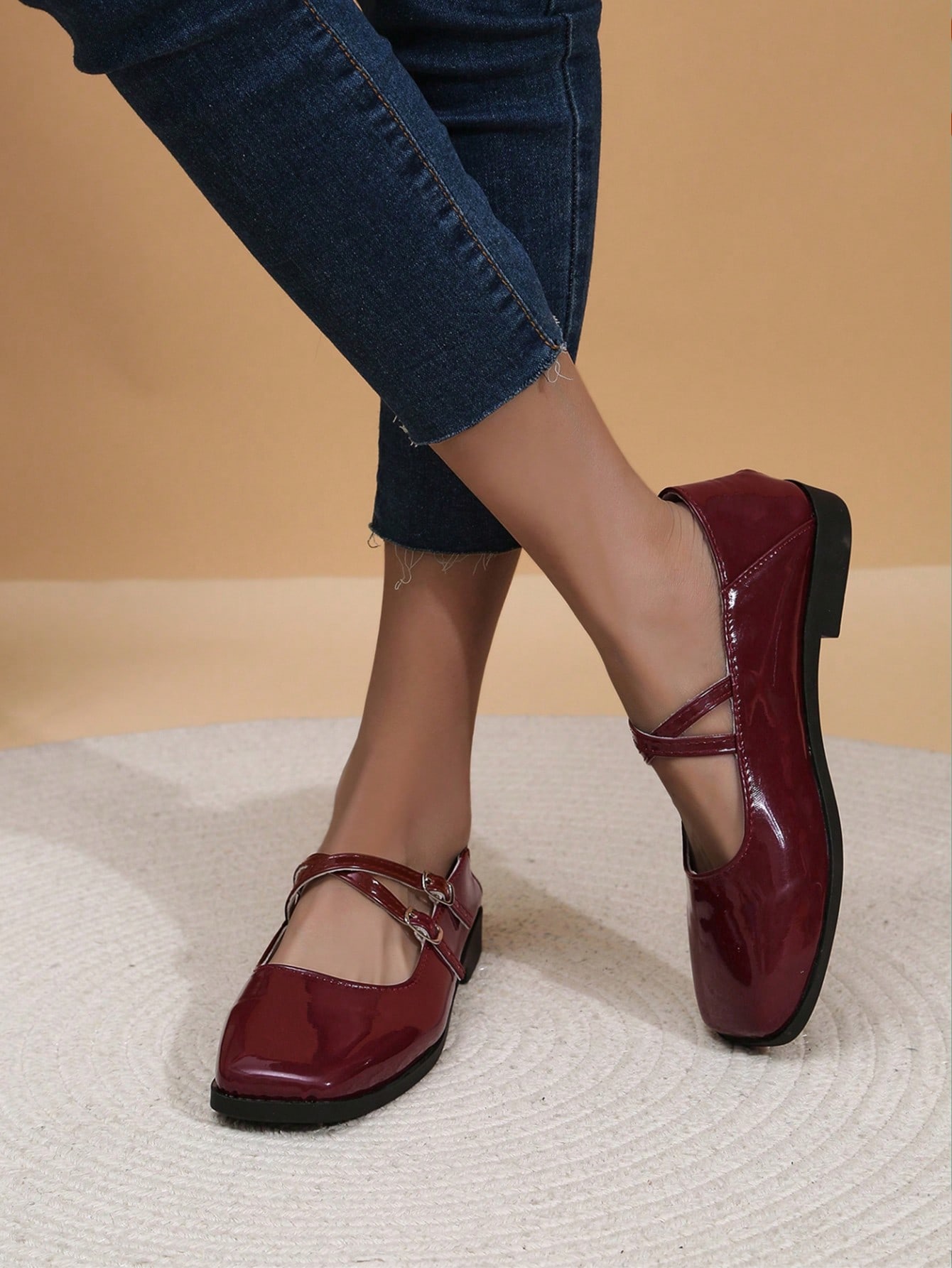 In Burgundy Women Flats