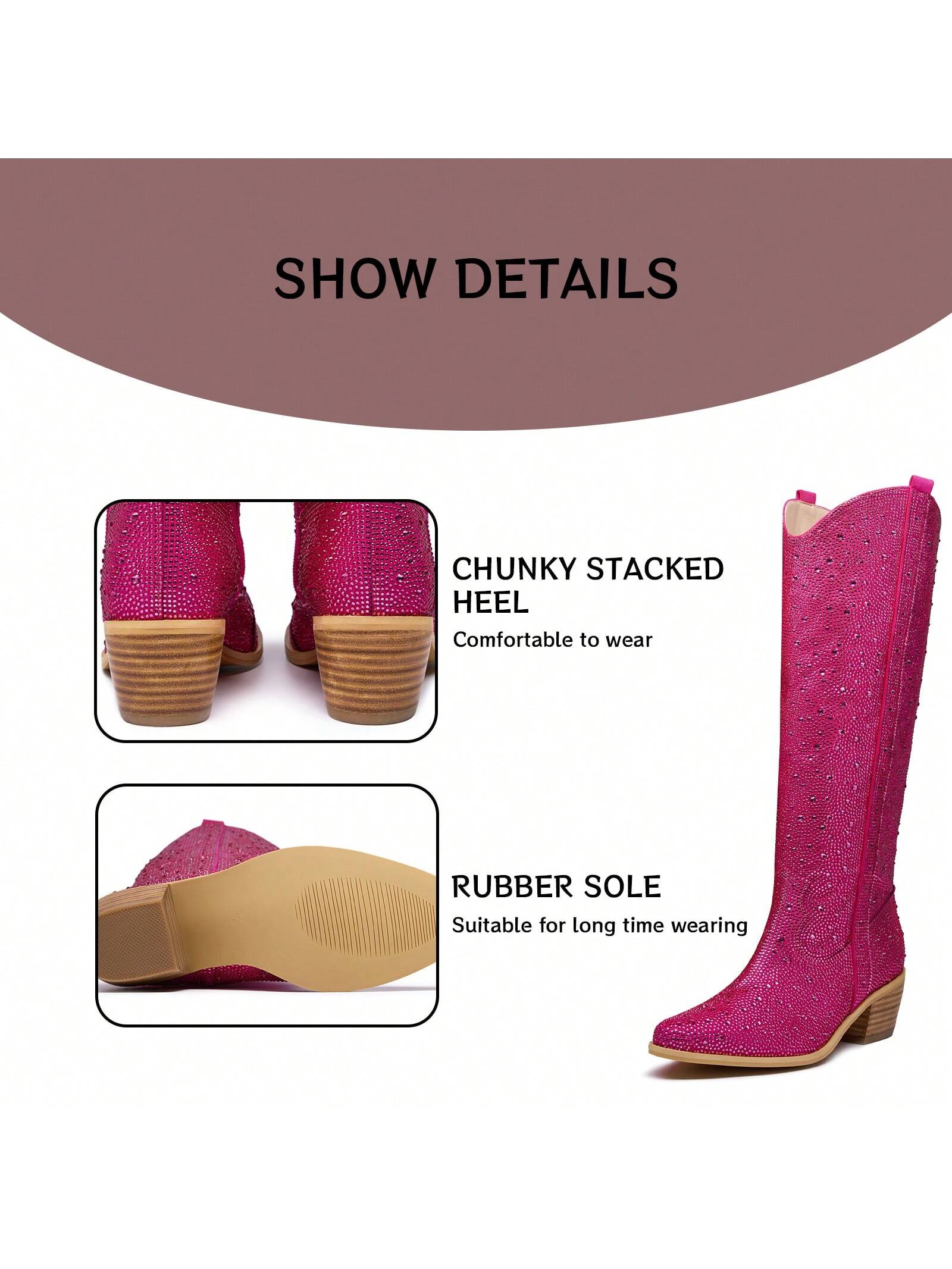 In Hot Pink Women Mid-Calf Boots