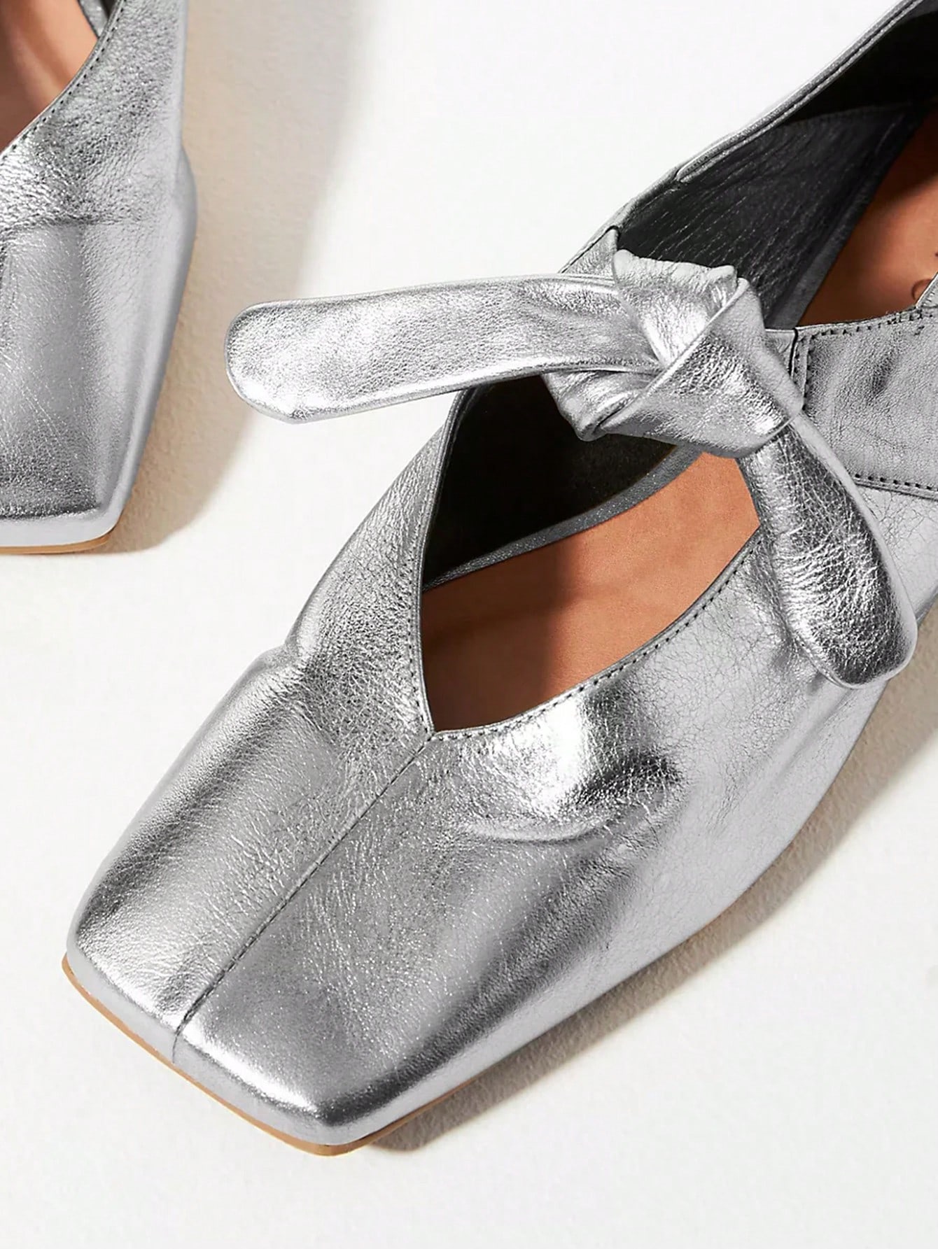 In Silver Women Flats