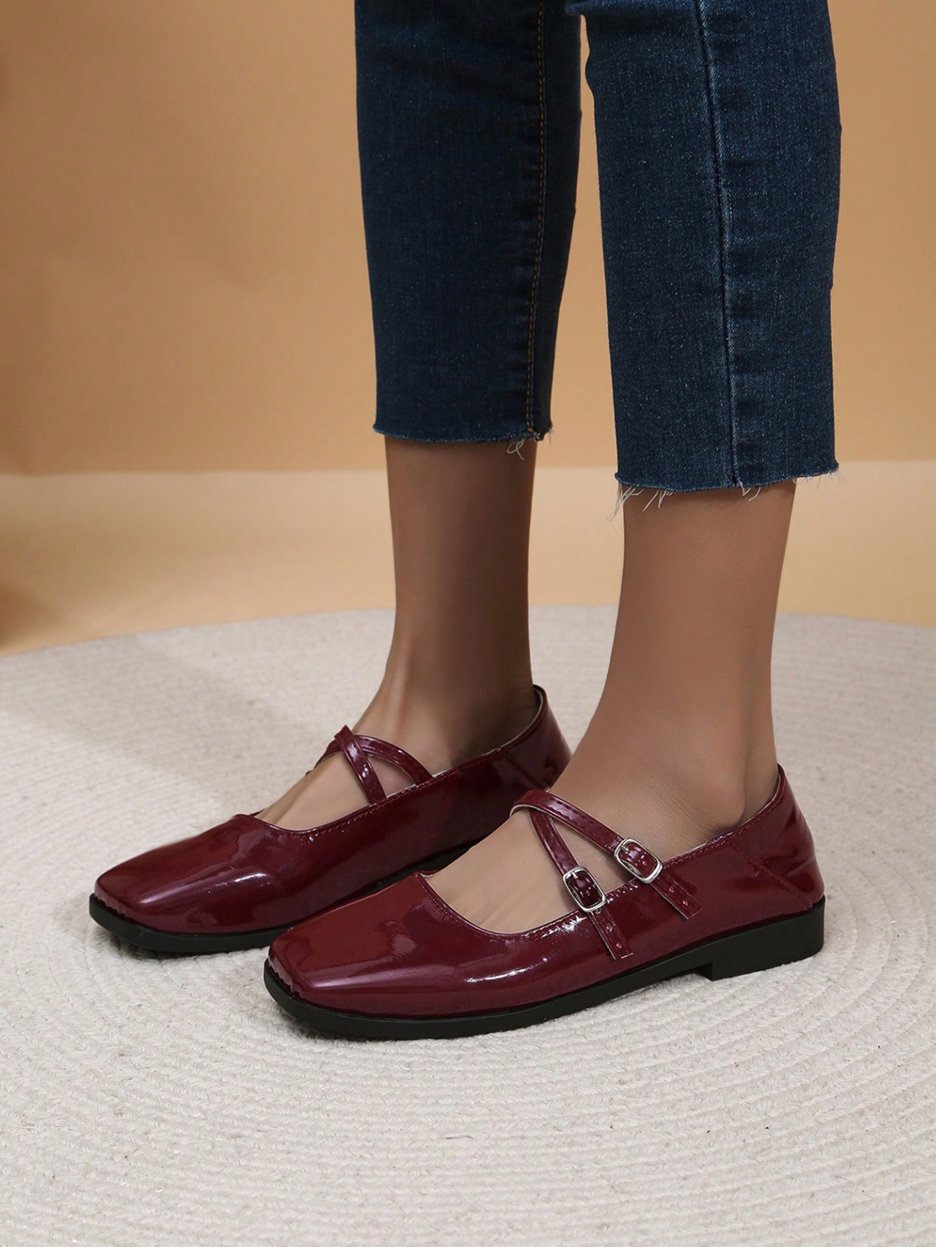 In Burgundy Women Flats