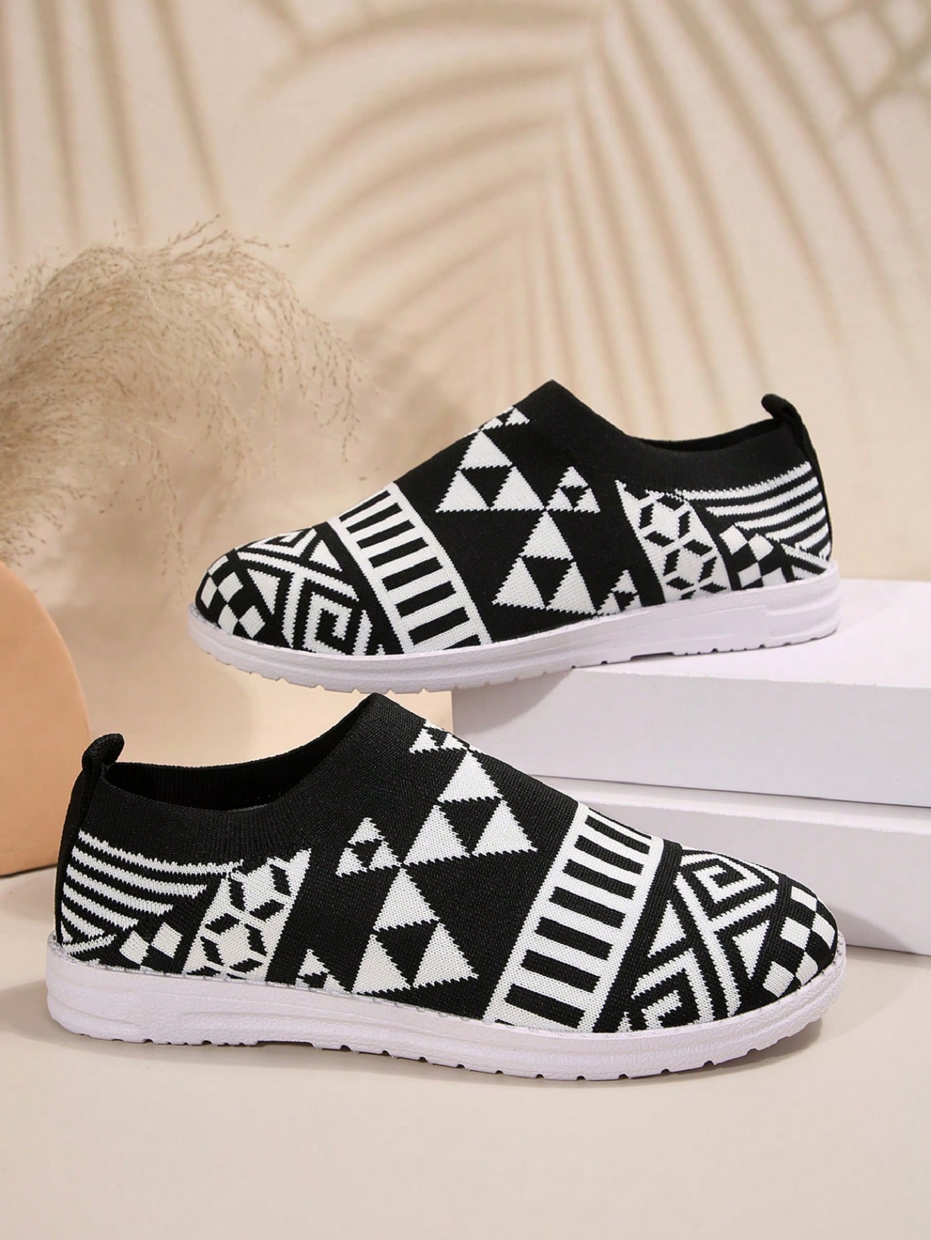 In Black and White Women Flats