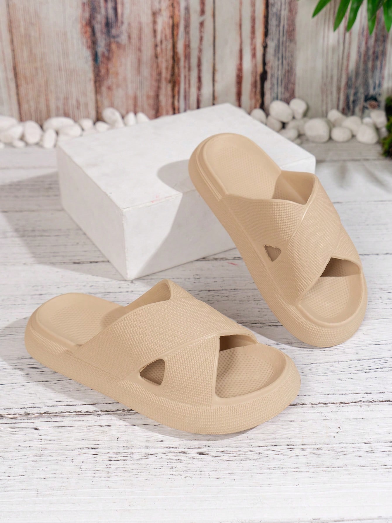 In Khaki Women Slides