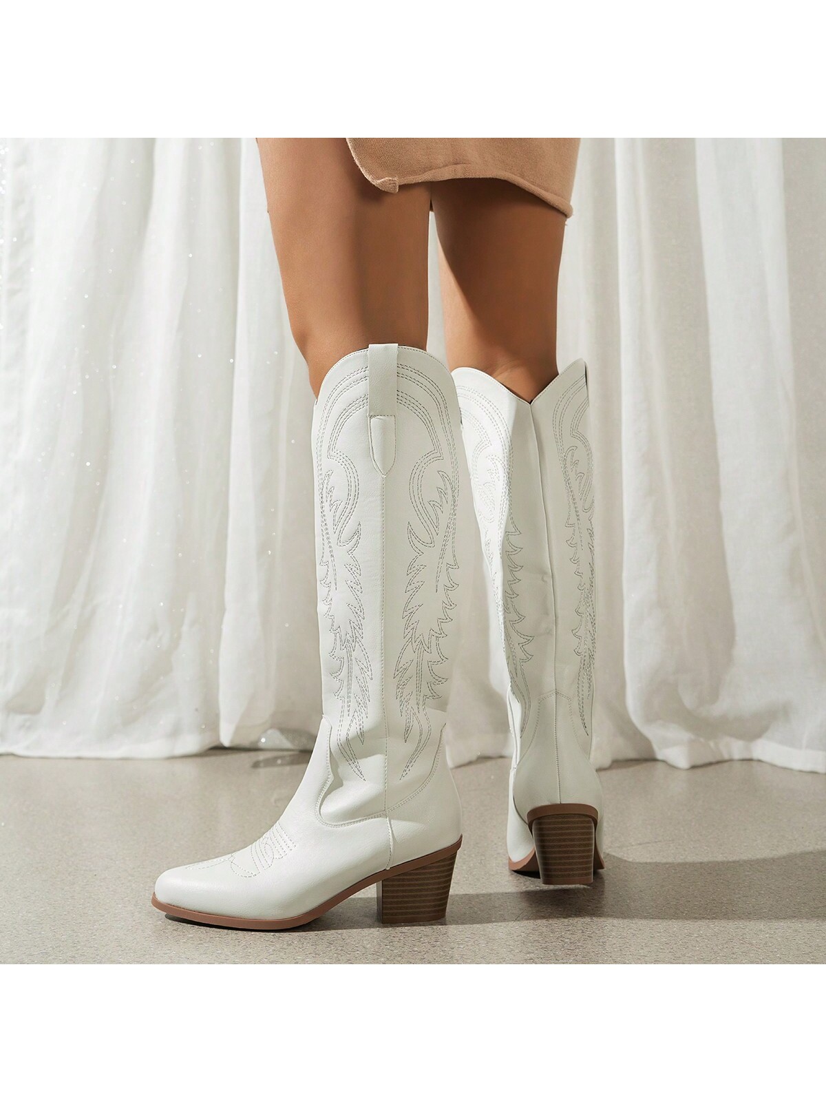 In White Women Knee-High Boots