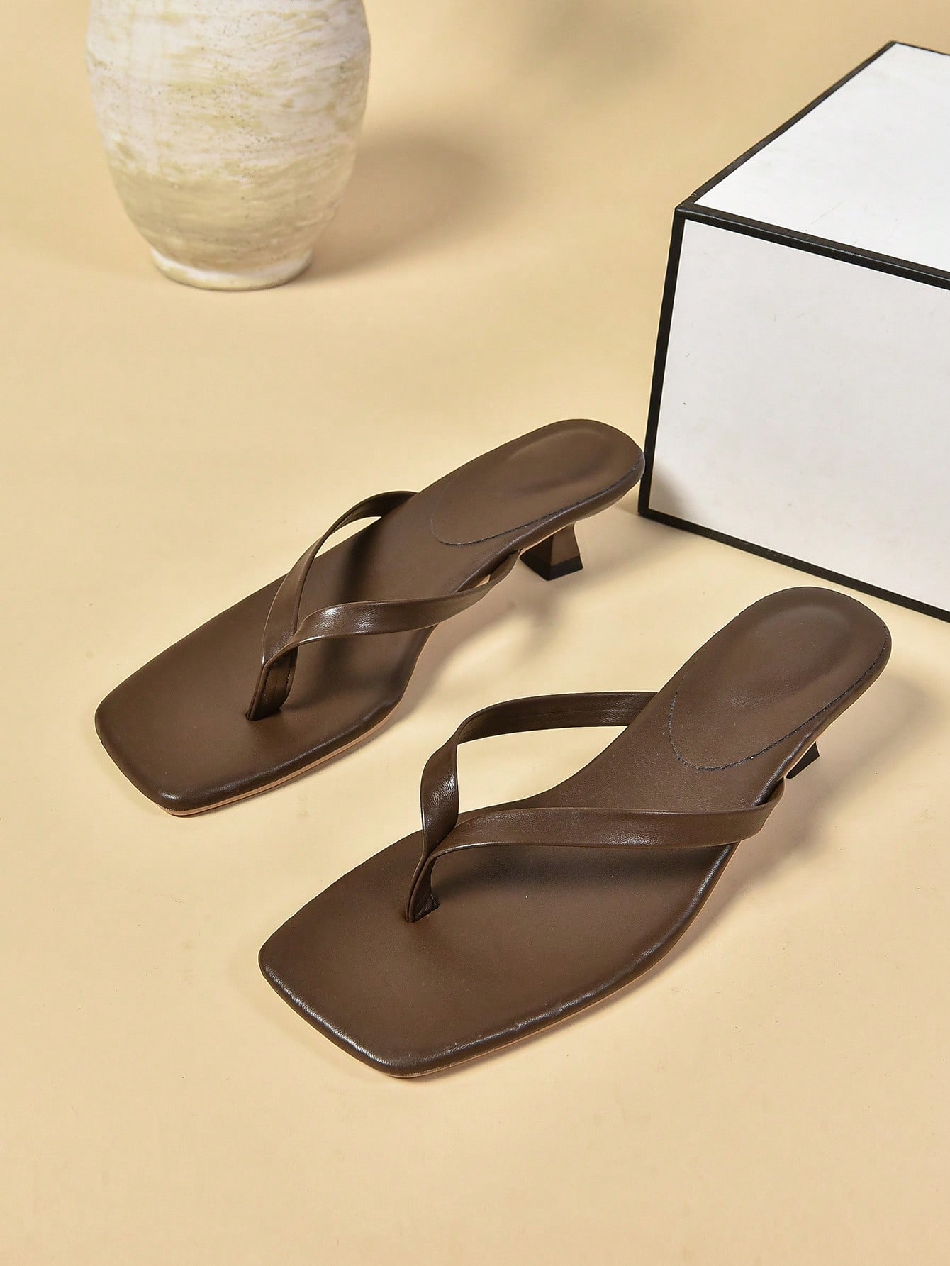 In Coffee Brown Women Heeled Sandals