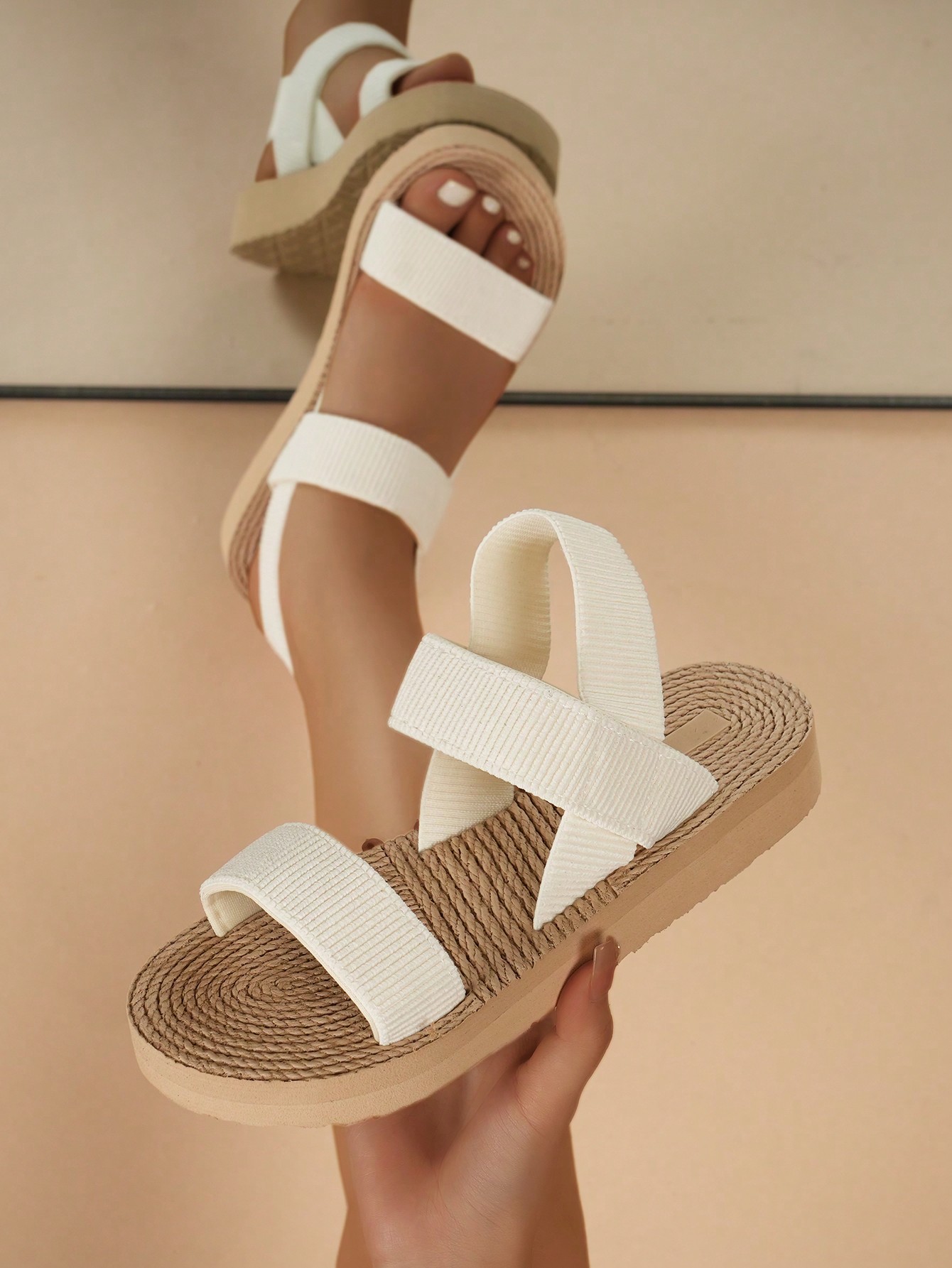 In Beige Women Platforms & Wedge Sandals