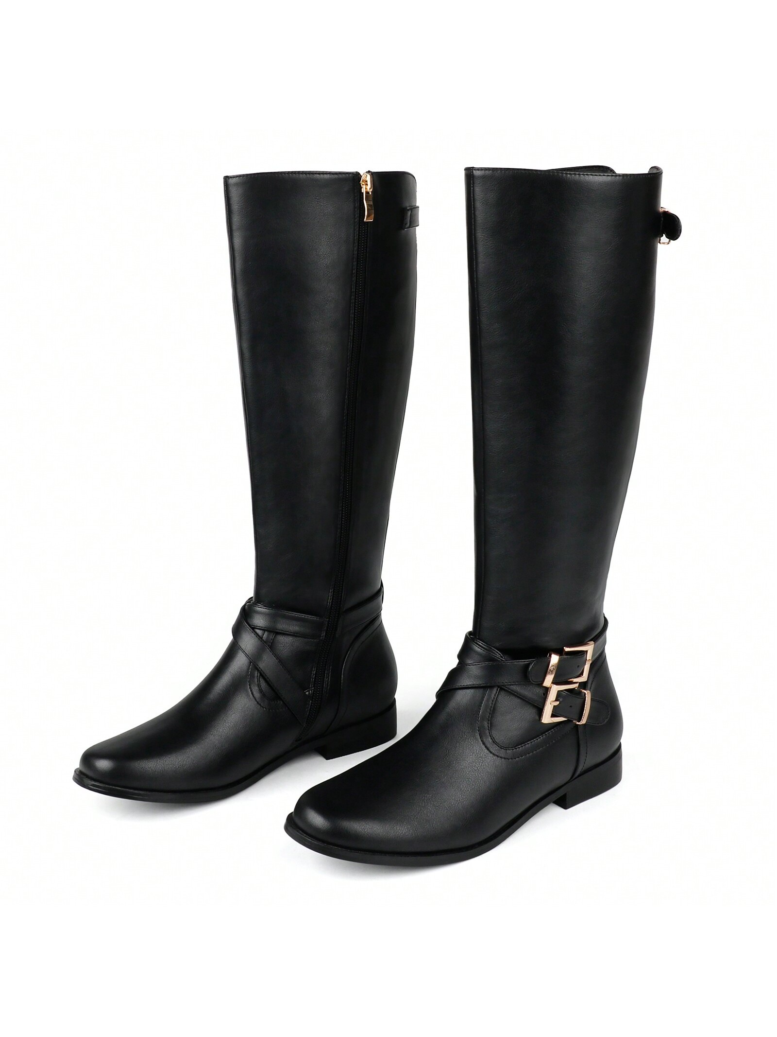 In Black Women Knee-High Boots