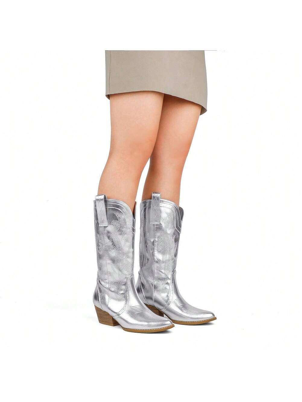 In Silver Women Fashion Boots