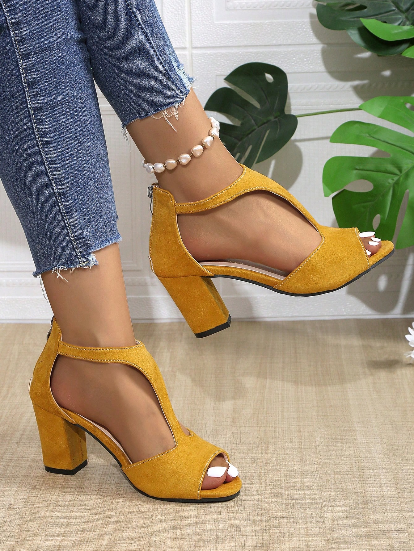 In Yellow Women Heeled Sandals