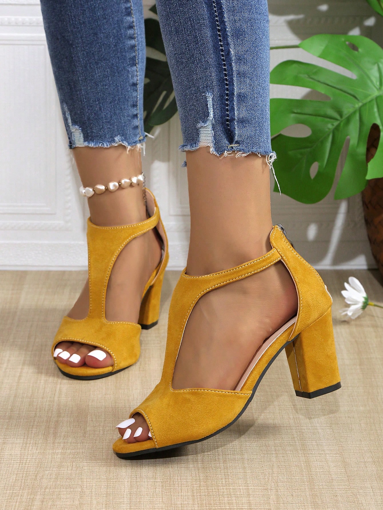 In Yellow Women Heeled Sandals