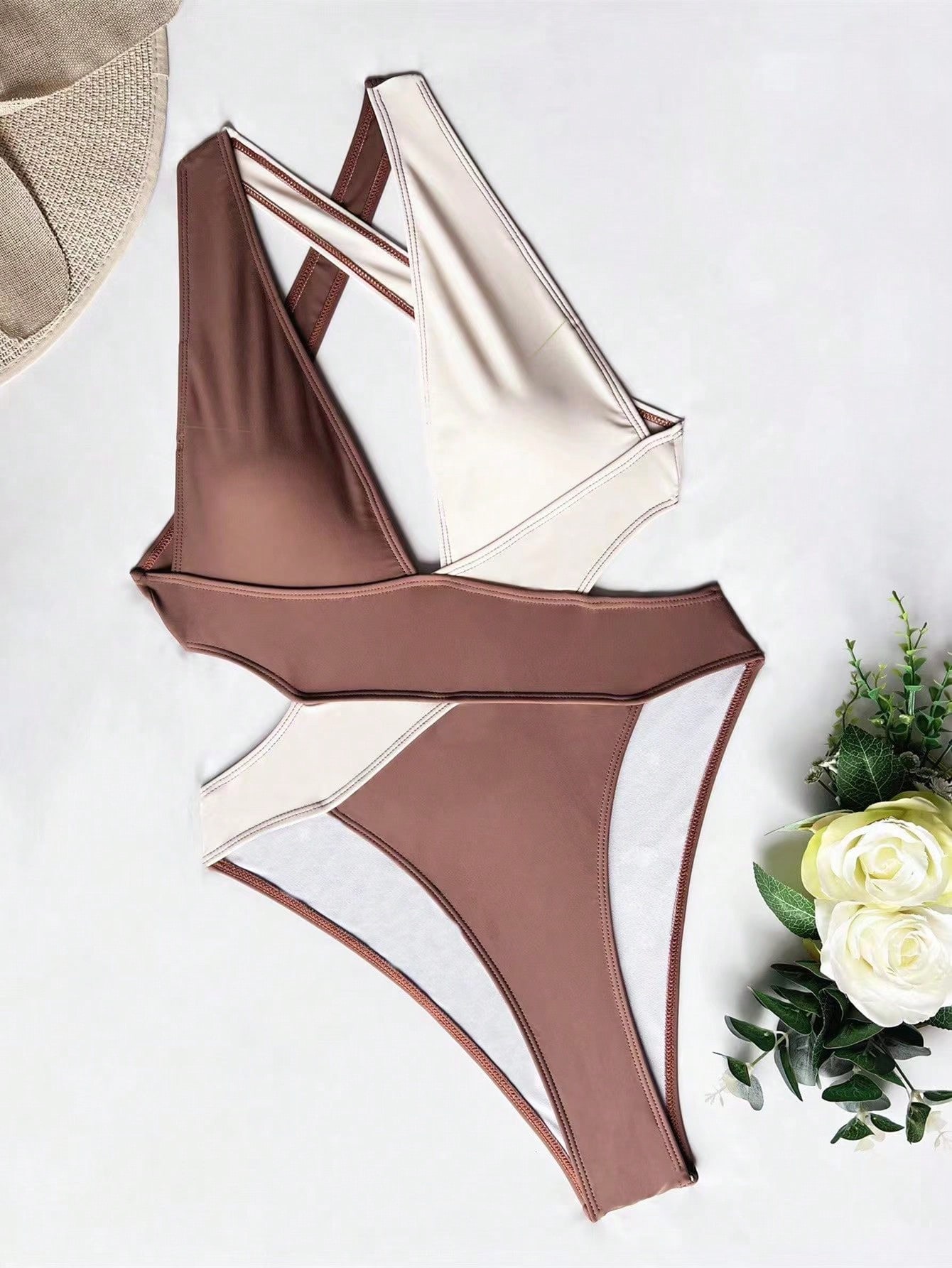 In Beige Women One-Pieces