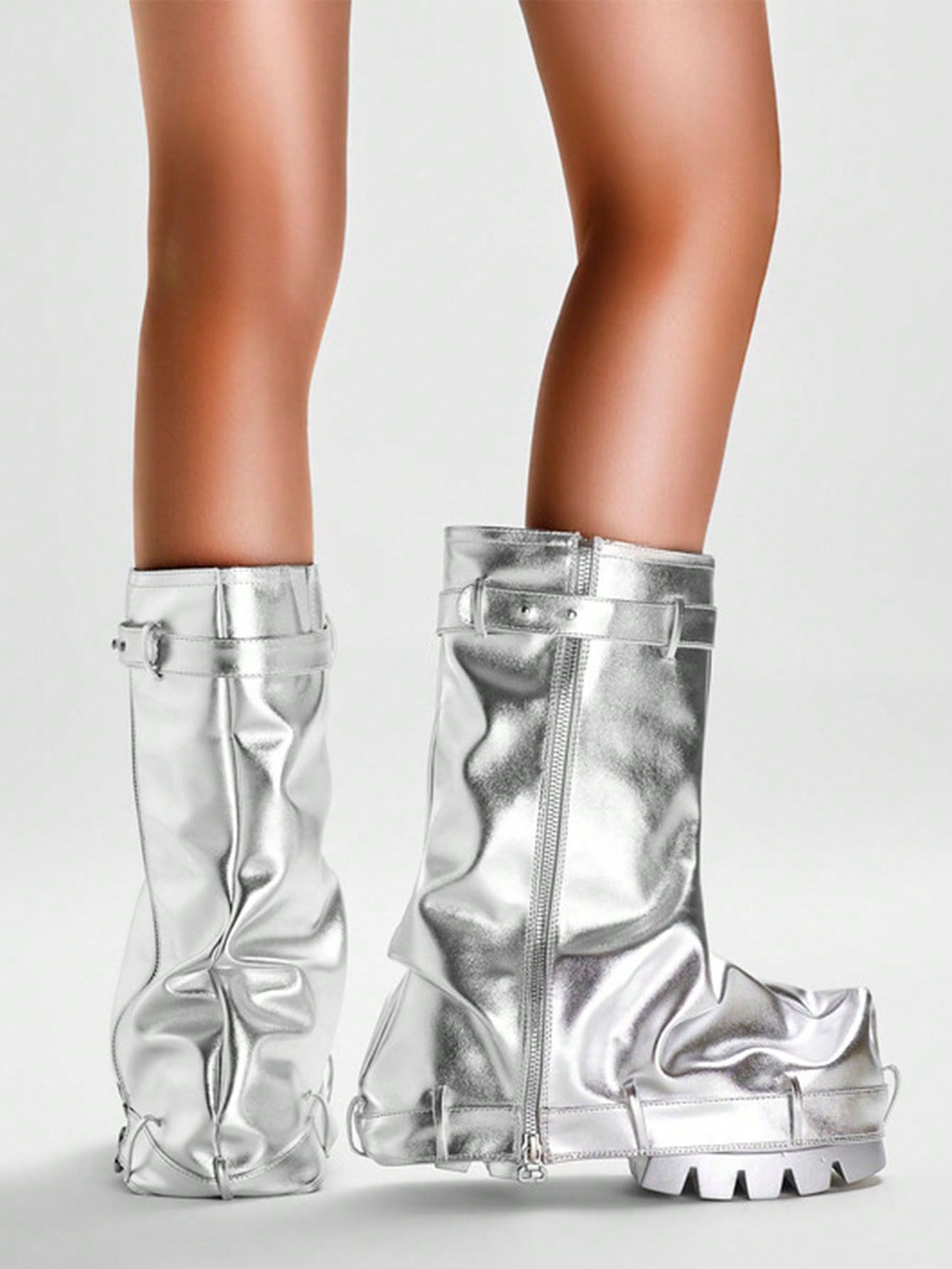 In Silver Women Fashion Boots