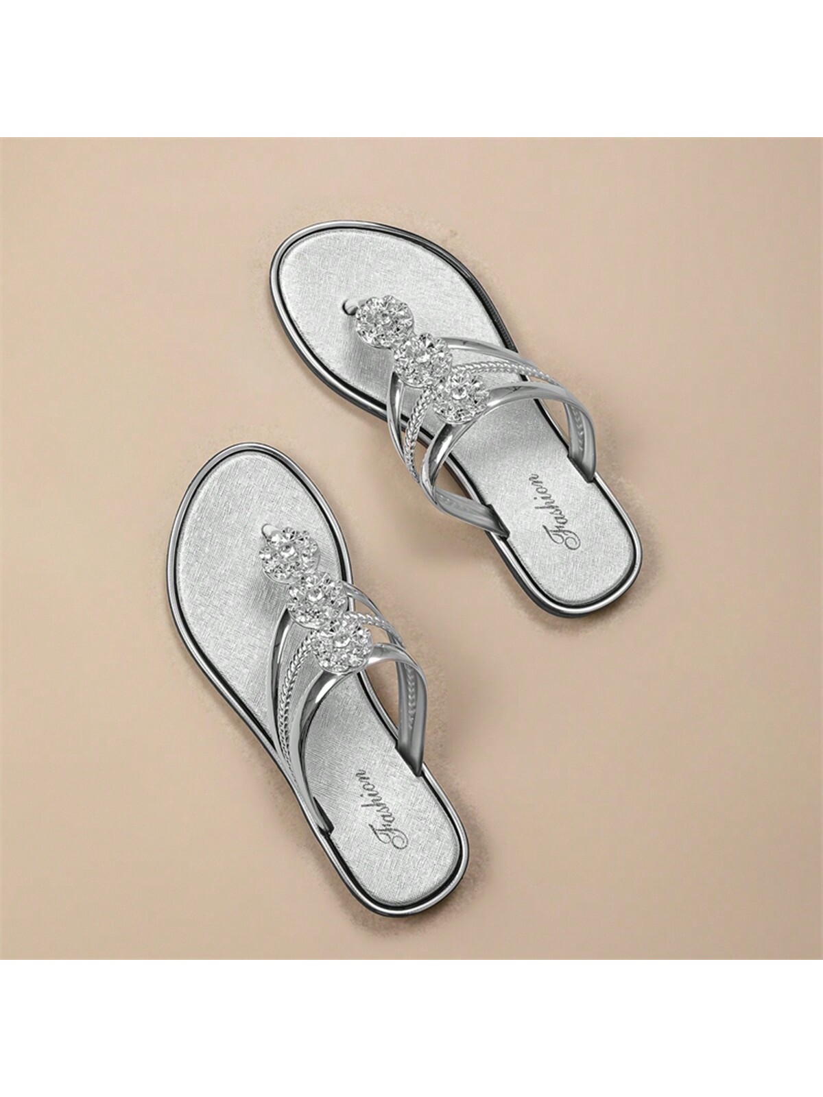 In Silver Women Slippers