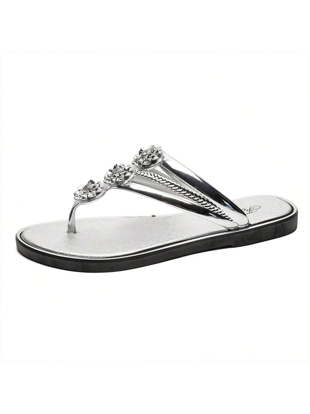 In Silver Women Slippers