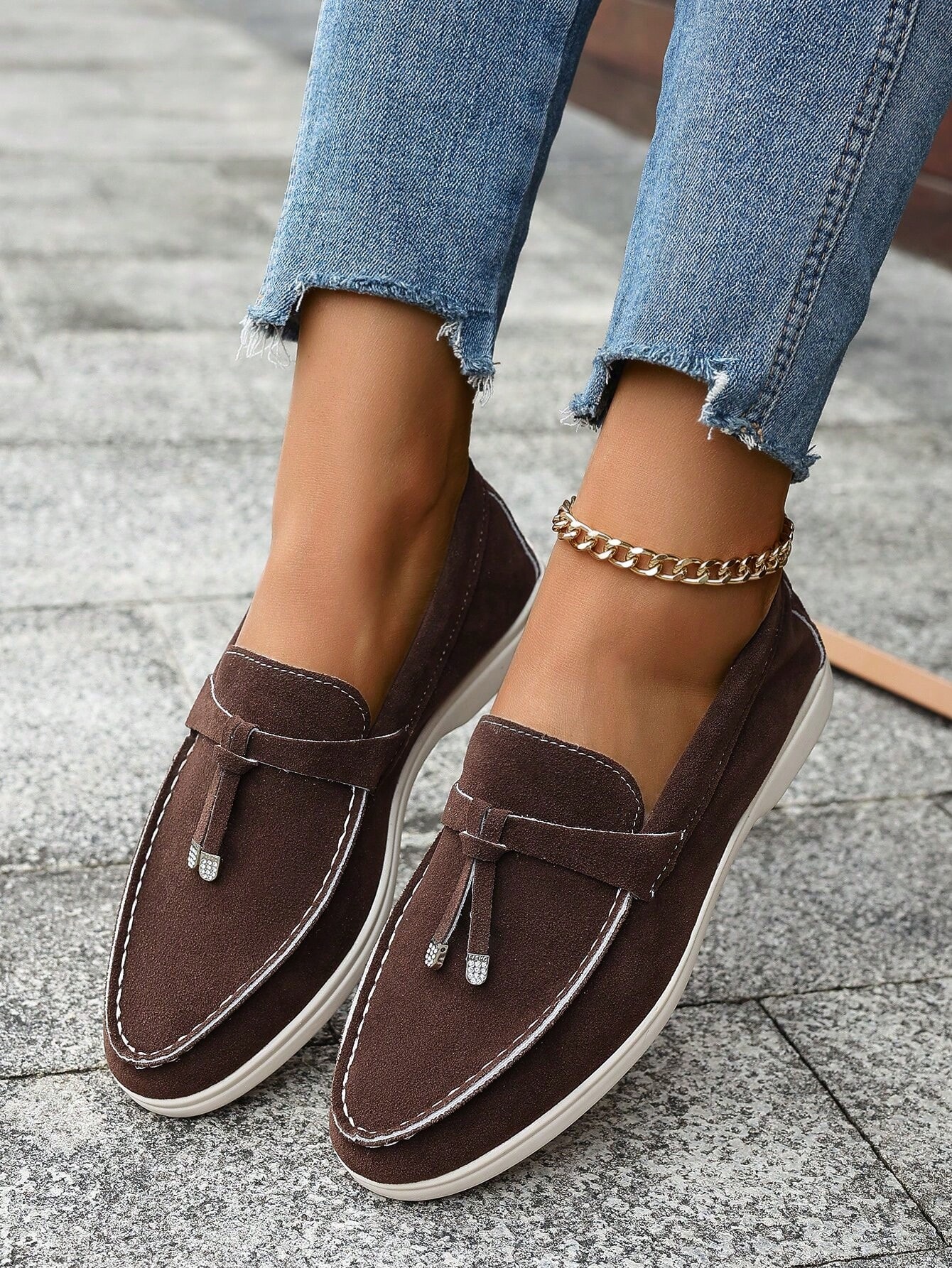 In Coffee Brown Women Flats