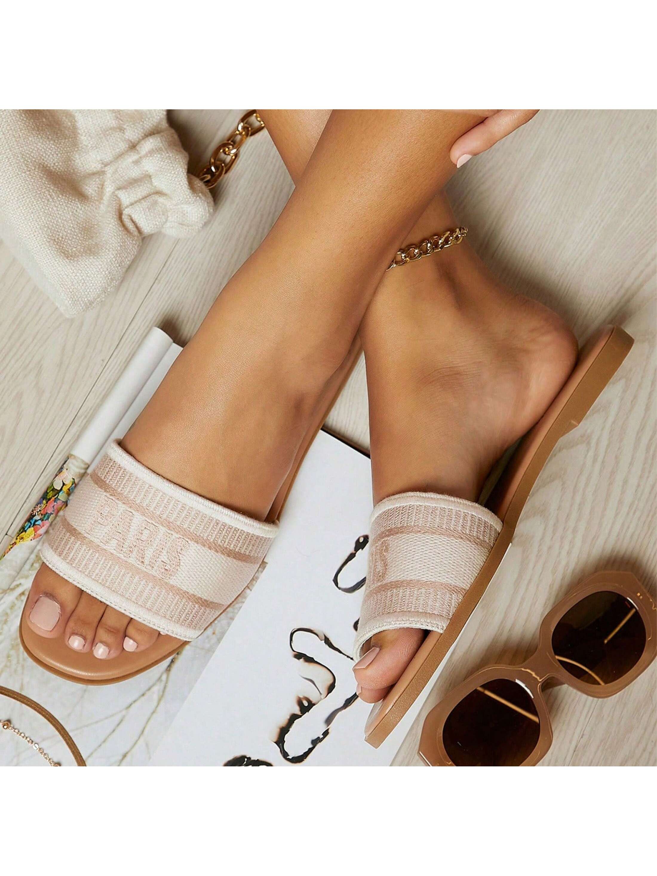 In Beige Women Home Slippers