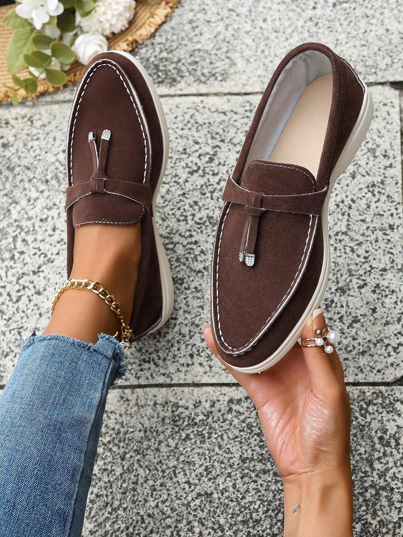 In Coffee Brown Women Flats