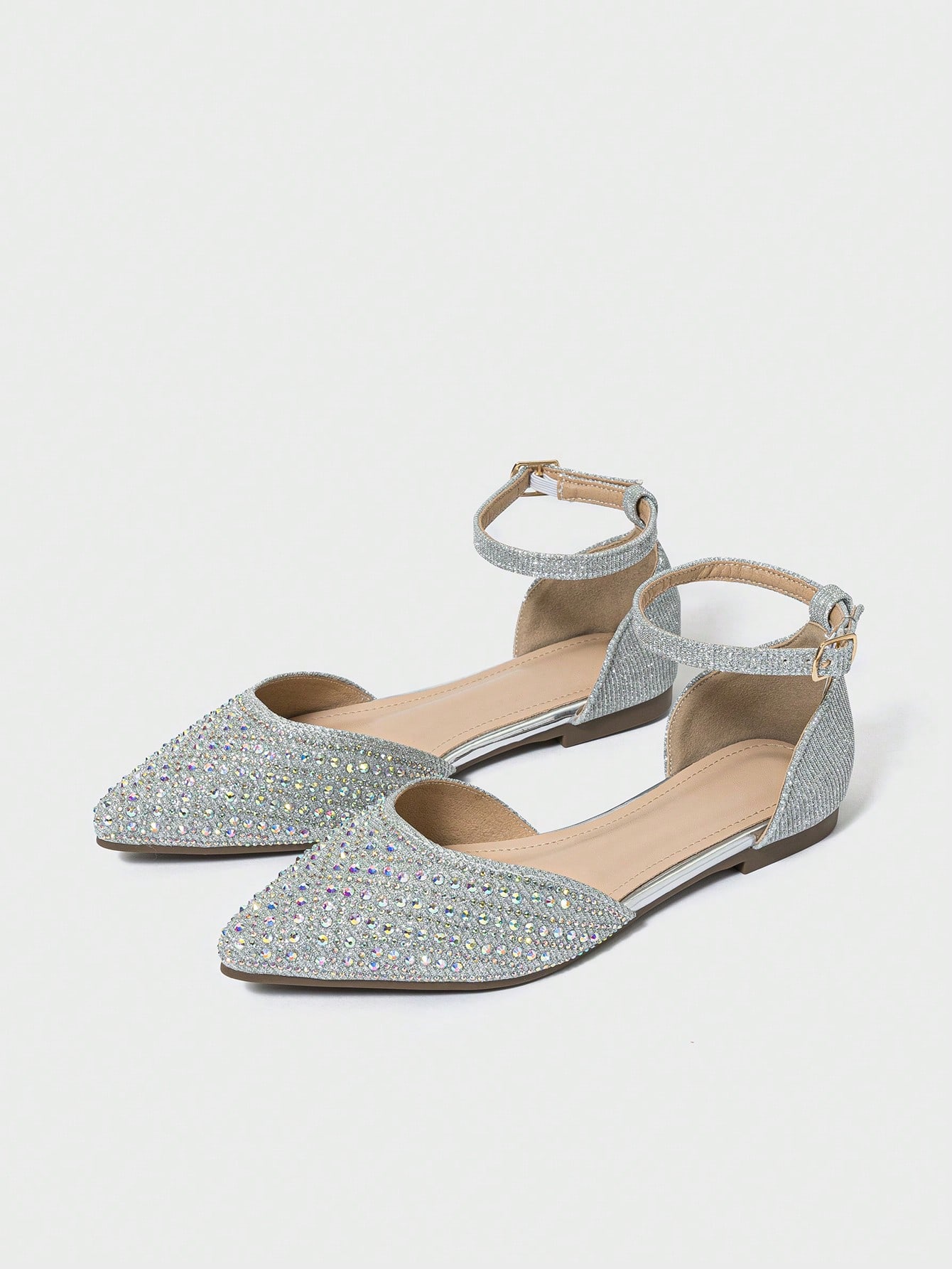 In Silver Women Flats