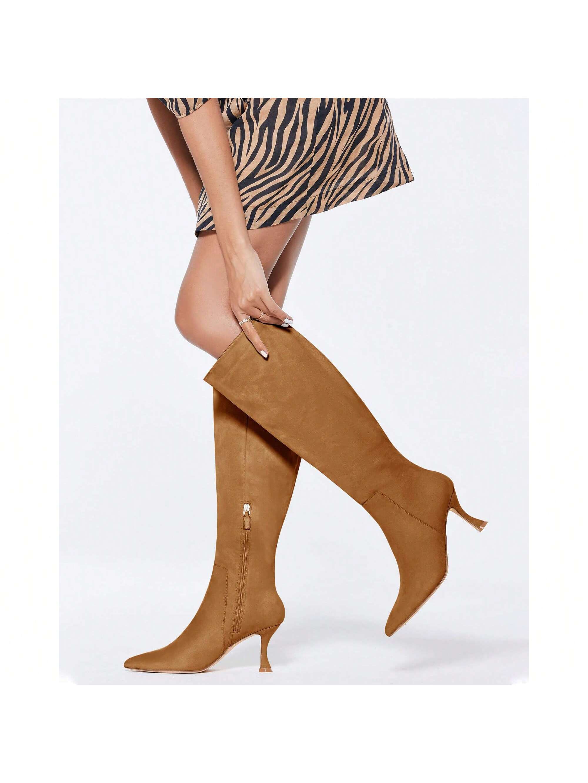 In Brown Women Knee-High Boots