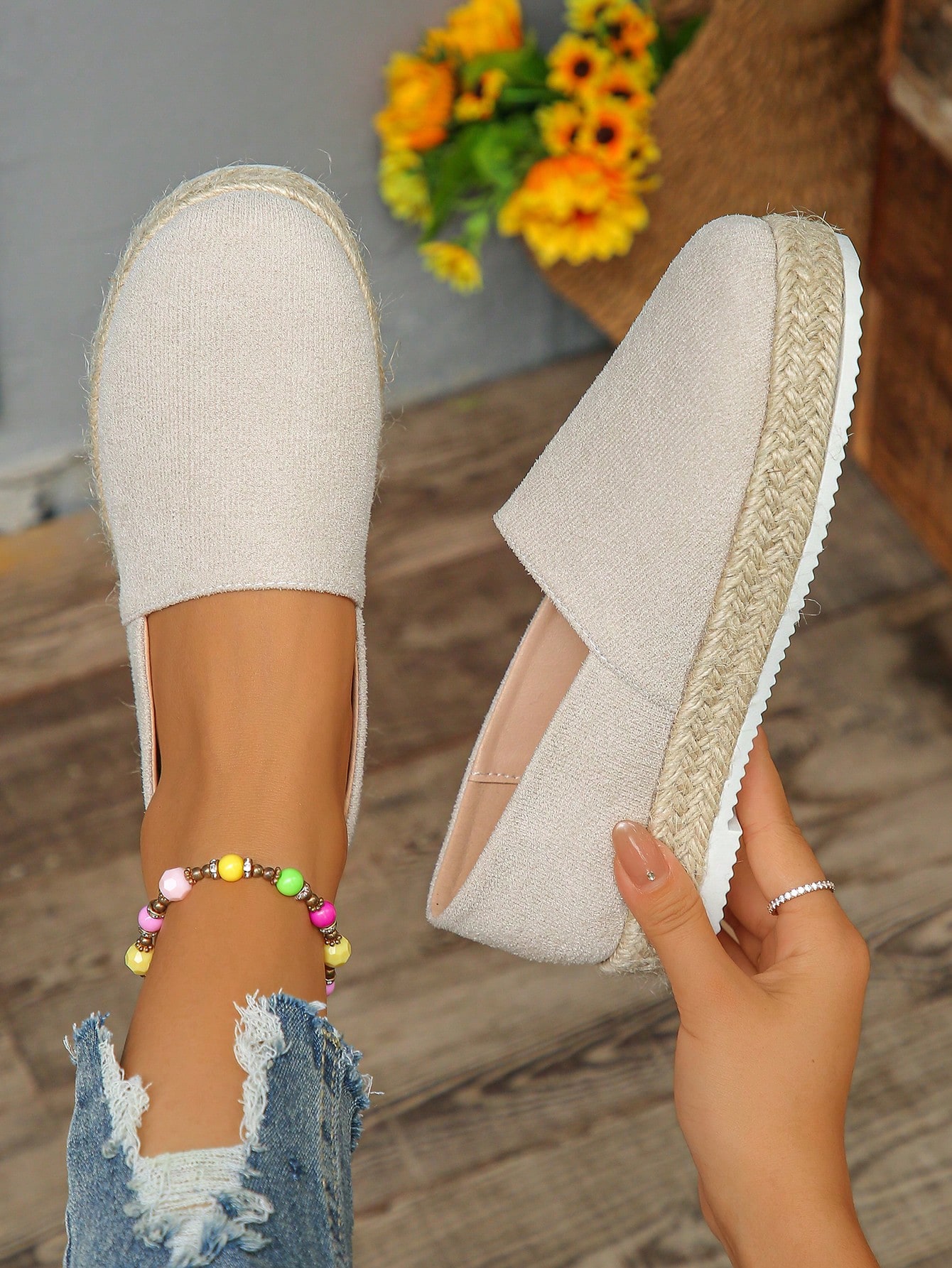 In Beige Women Wedges & Flatform