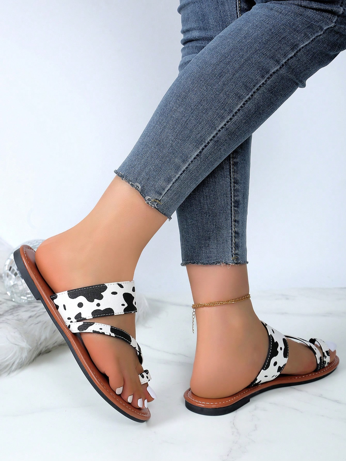 In Black and White Women Sandals