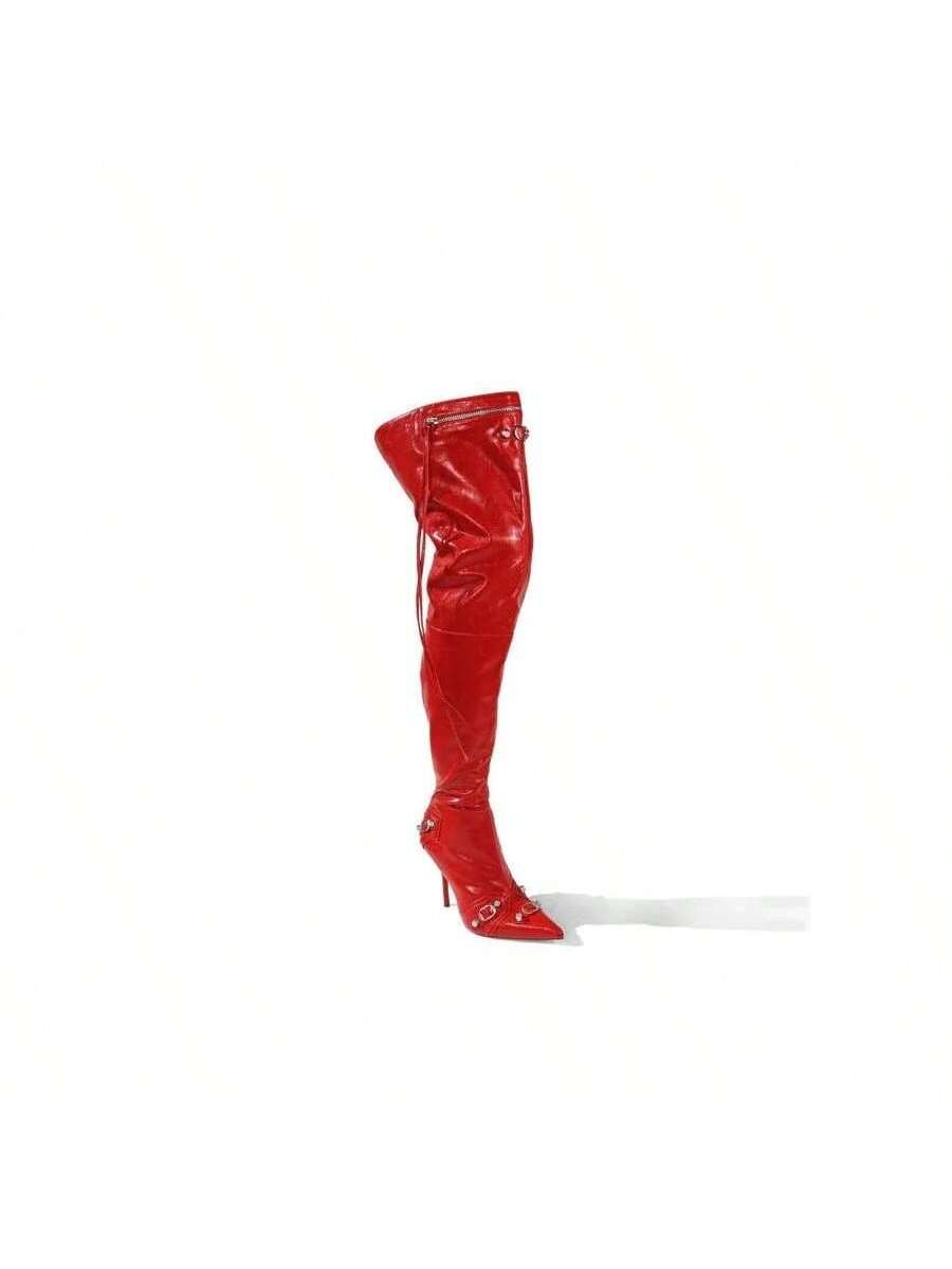 In Red Women Over-the-Knee Boots