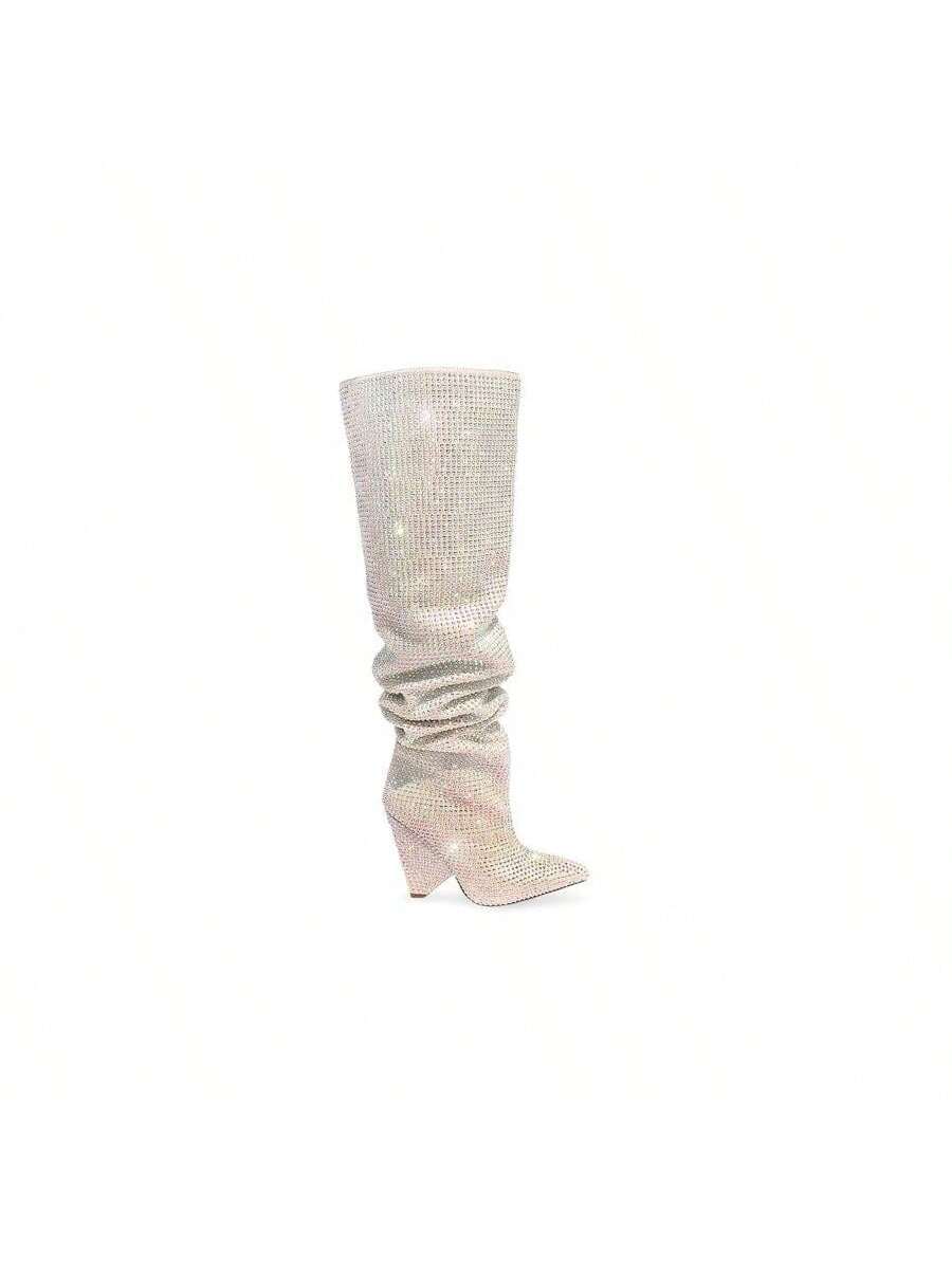 In Silver Women Knee-High Boots