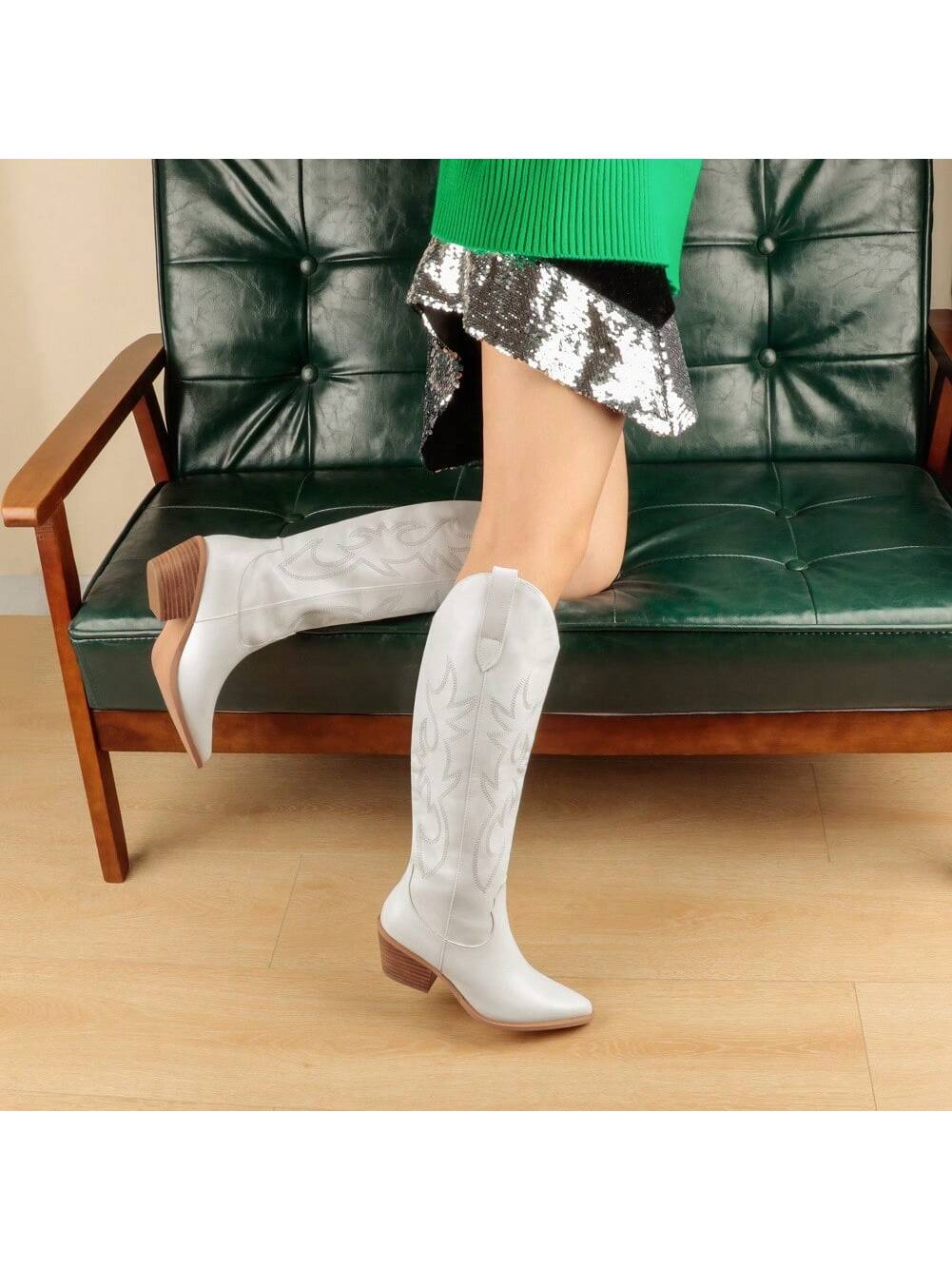 In White Women Knee-High Boots