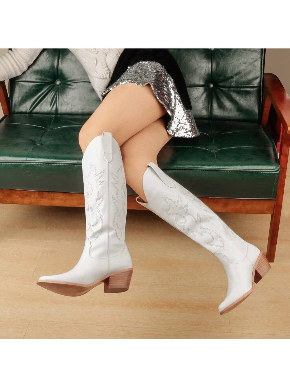 In White Women Knee-High Boots