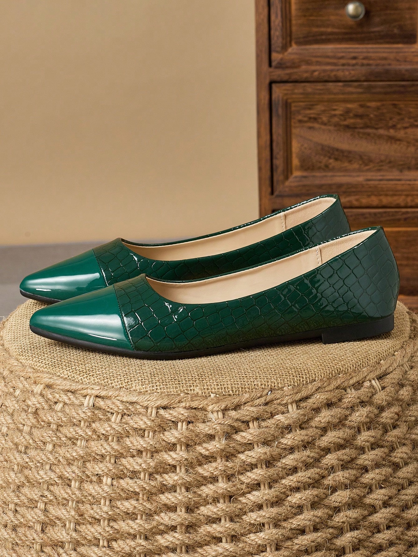 In Dark Green Women Shoes