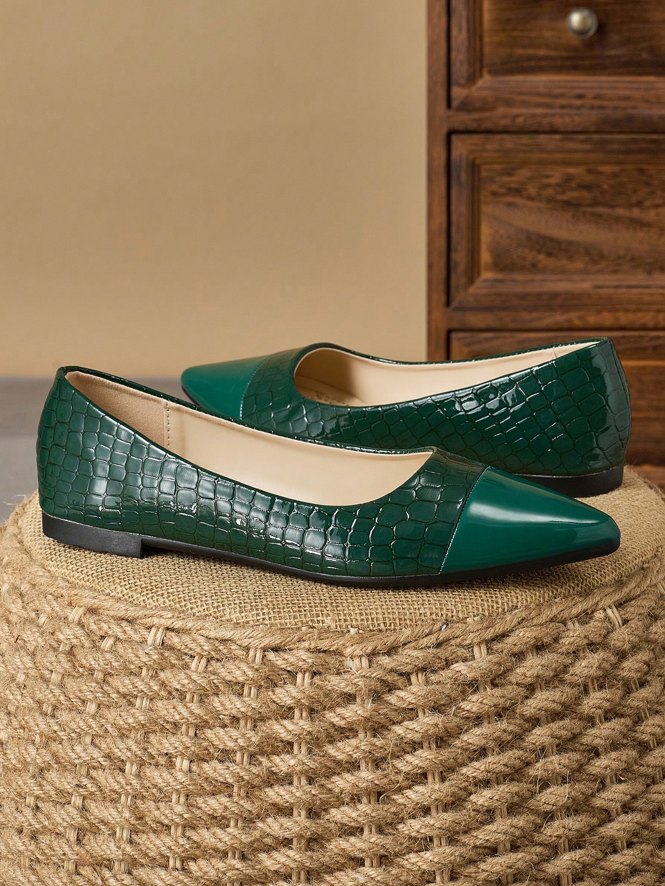 In Dark Green Women Shoes