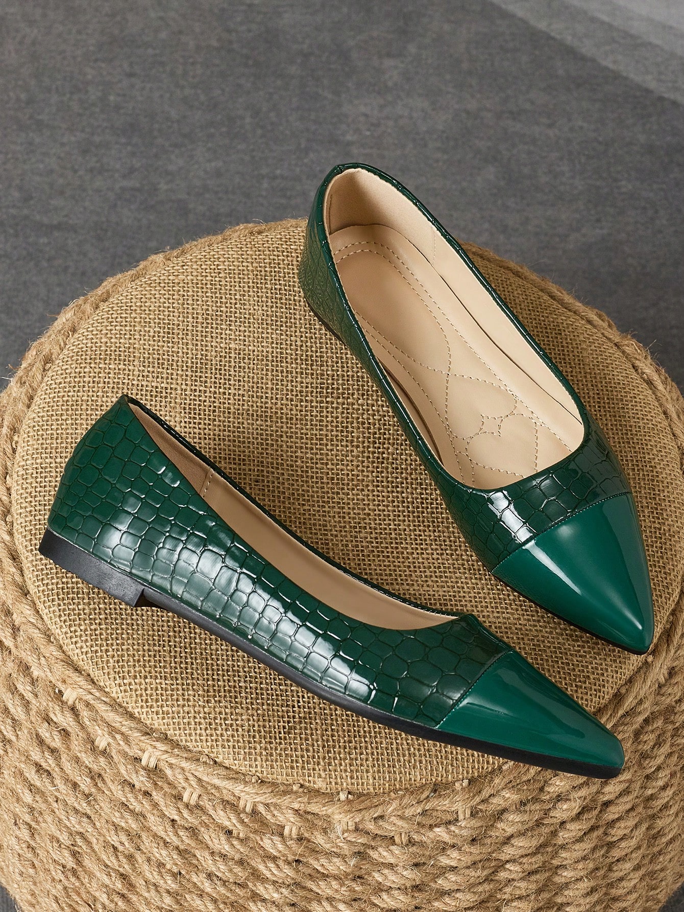 In Dark Green Women Shoes