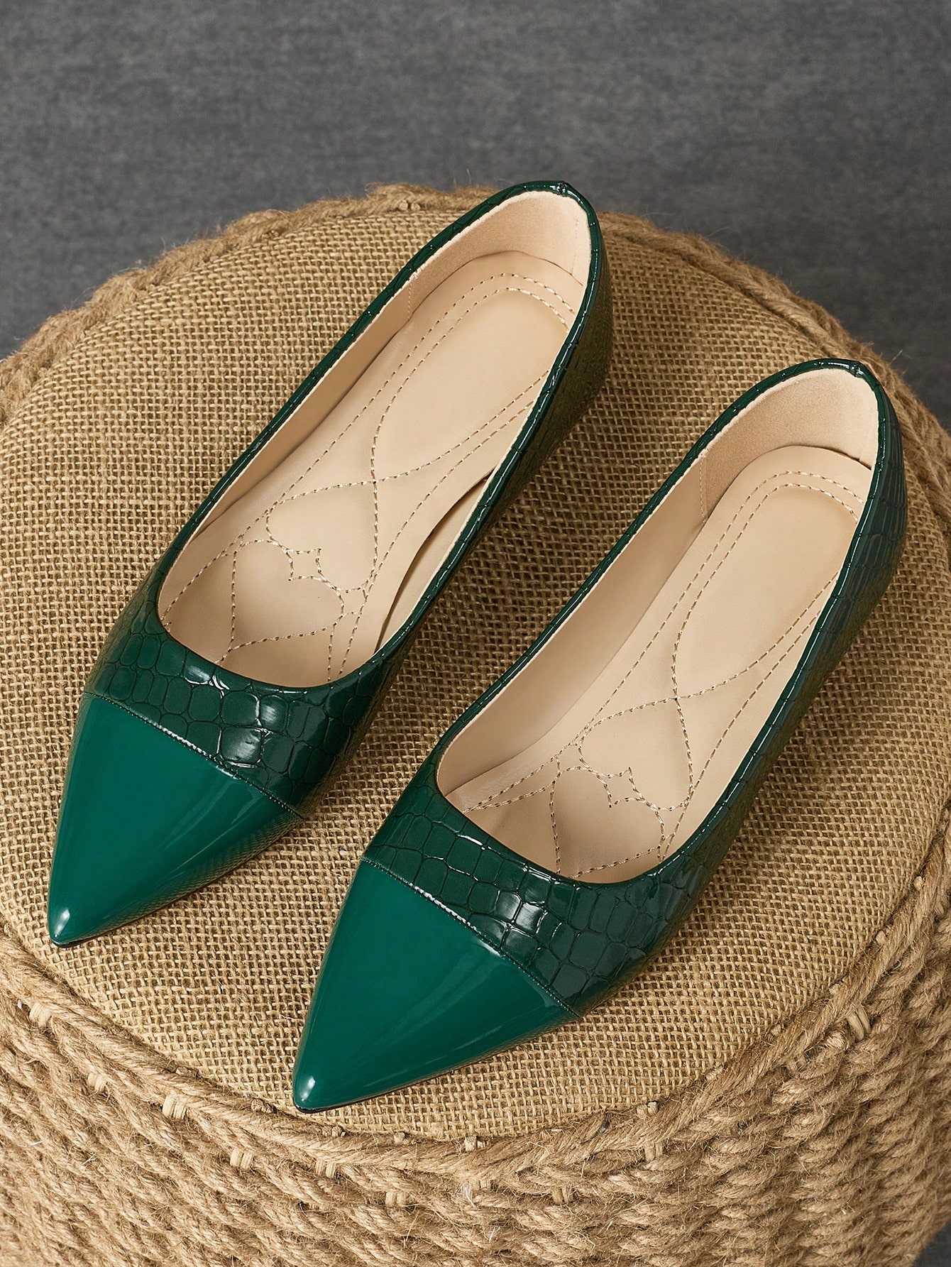 In Dark Green Women Shoes