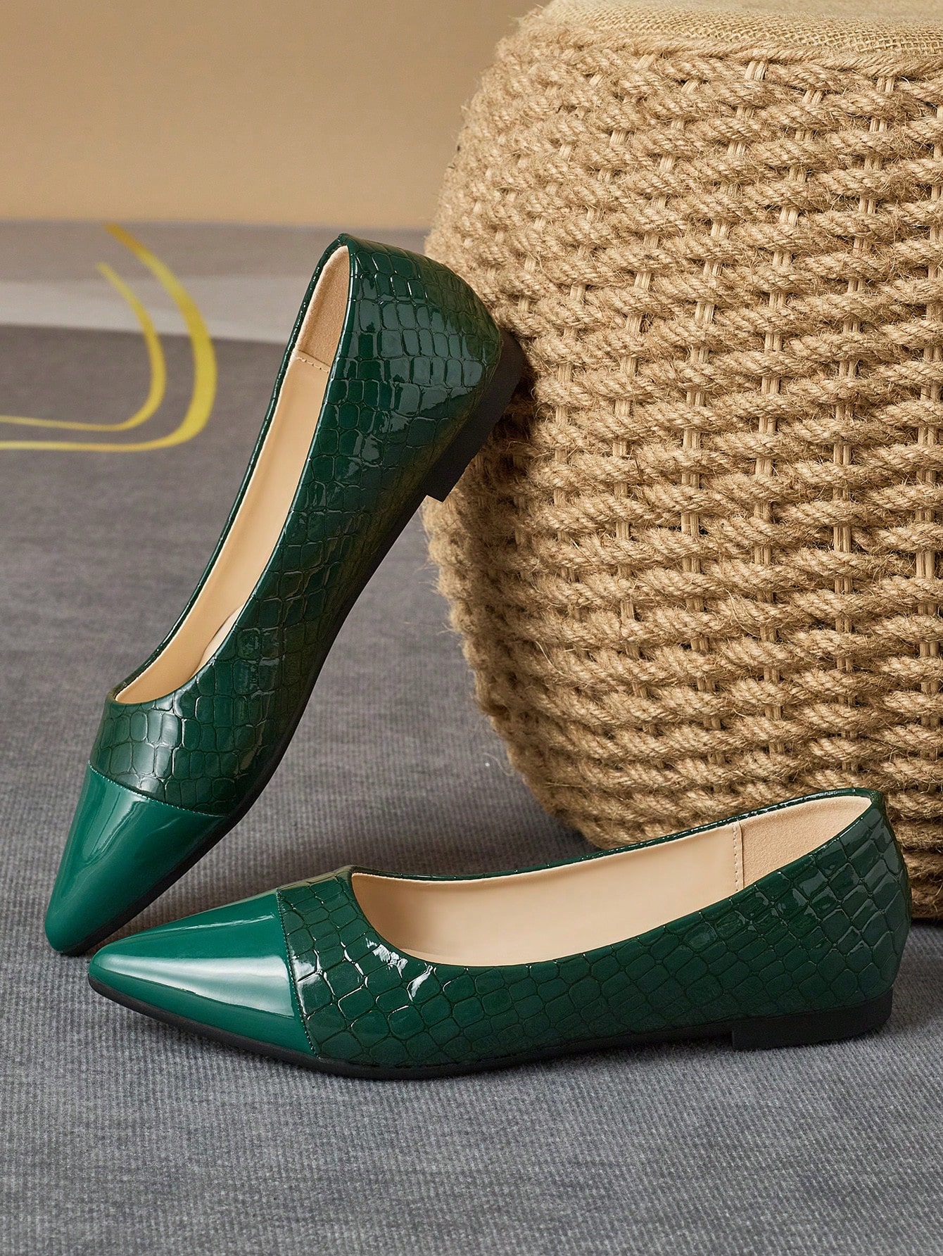 In Dark Green Women Shoes