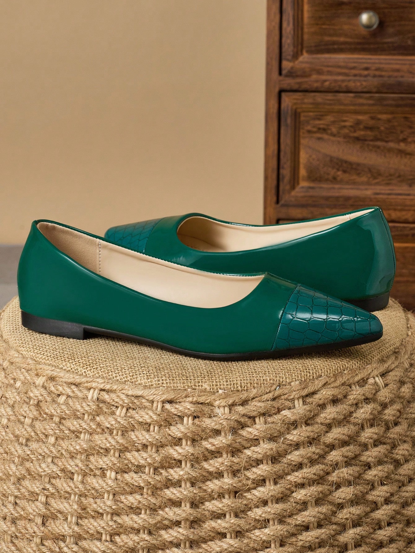 In Dark Green Women Shoes