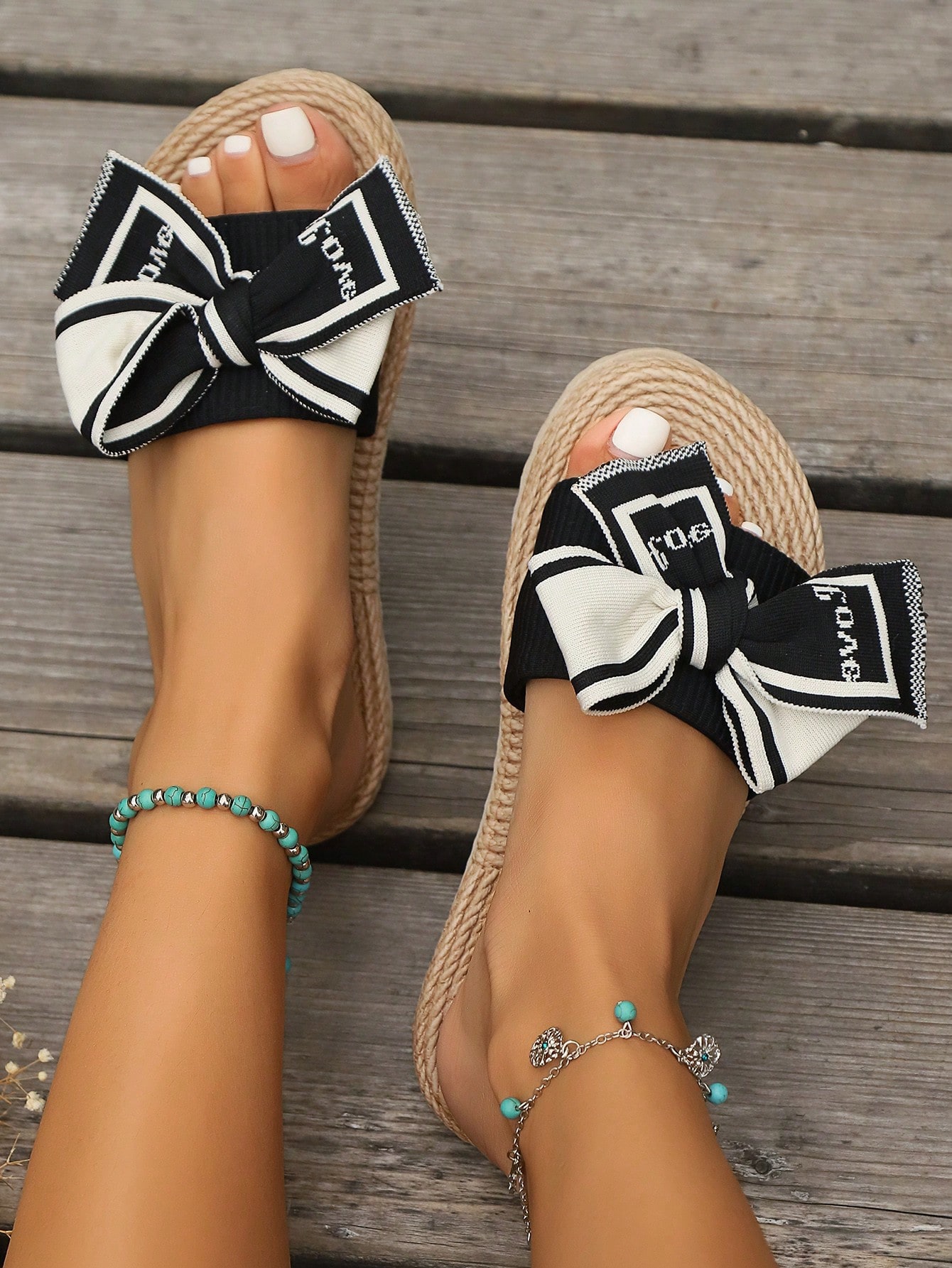 In Black and White Women Sandals