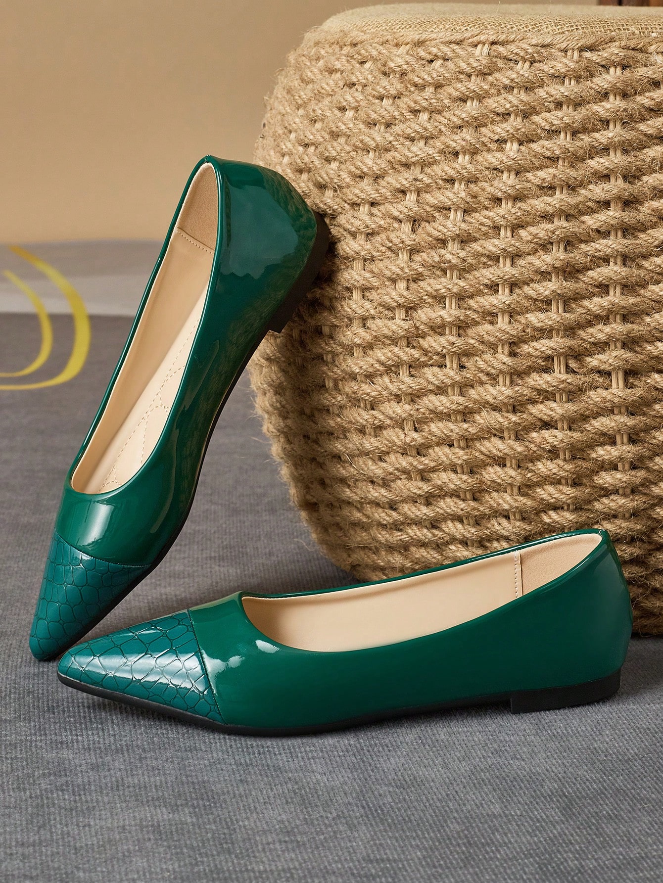 In Dark Green Women Shoes