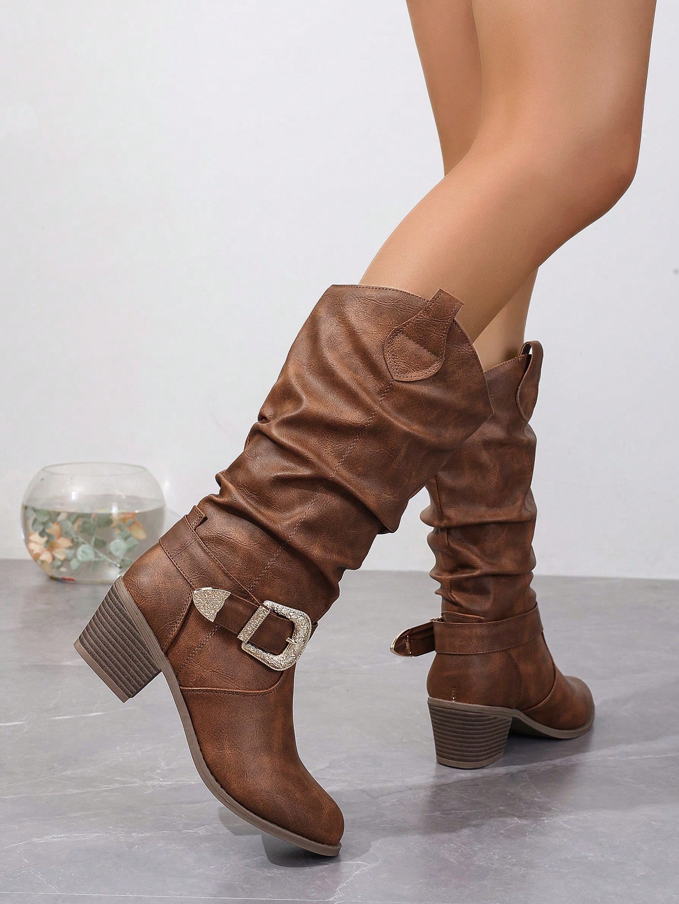 In Brown Women Mid-Calf Boots