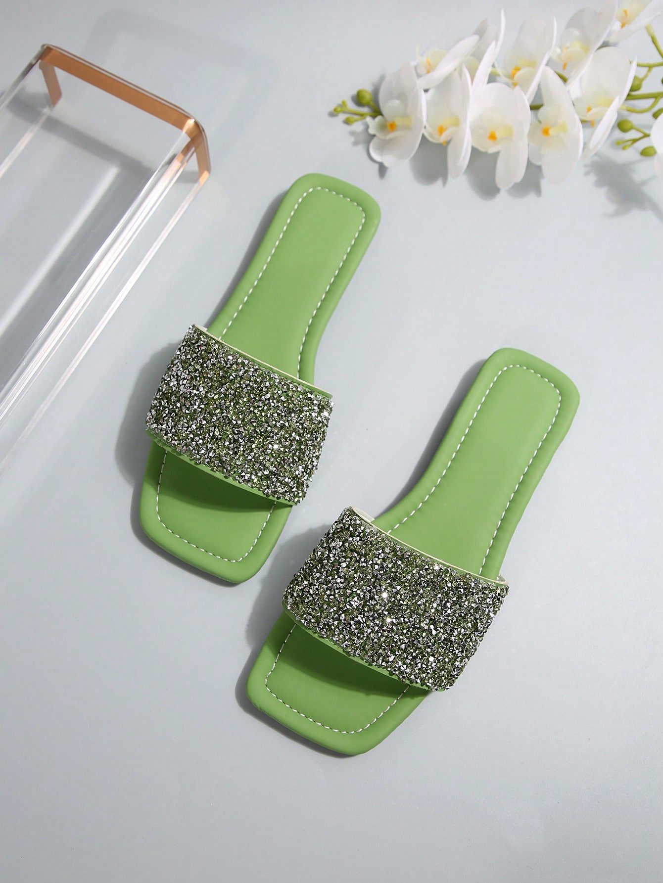 In Olive Green Women Sandals