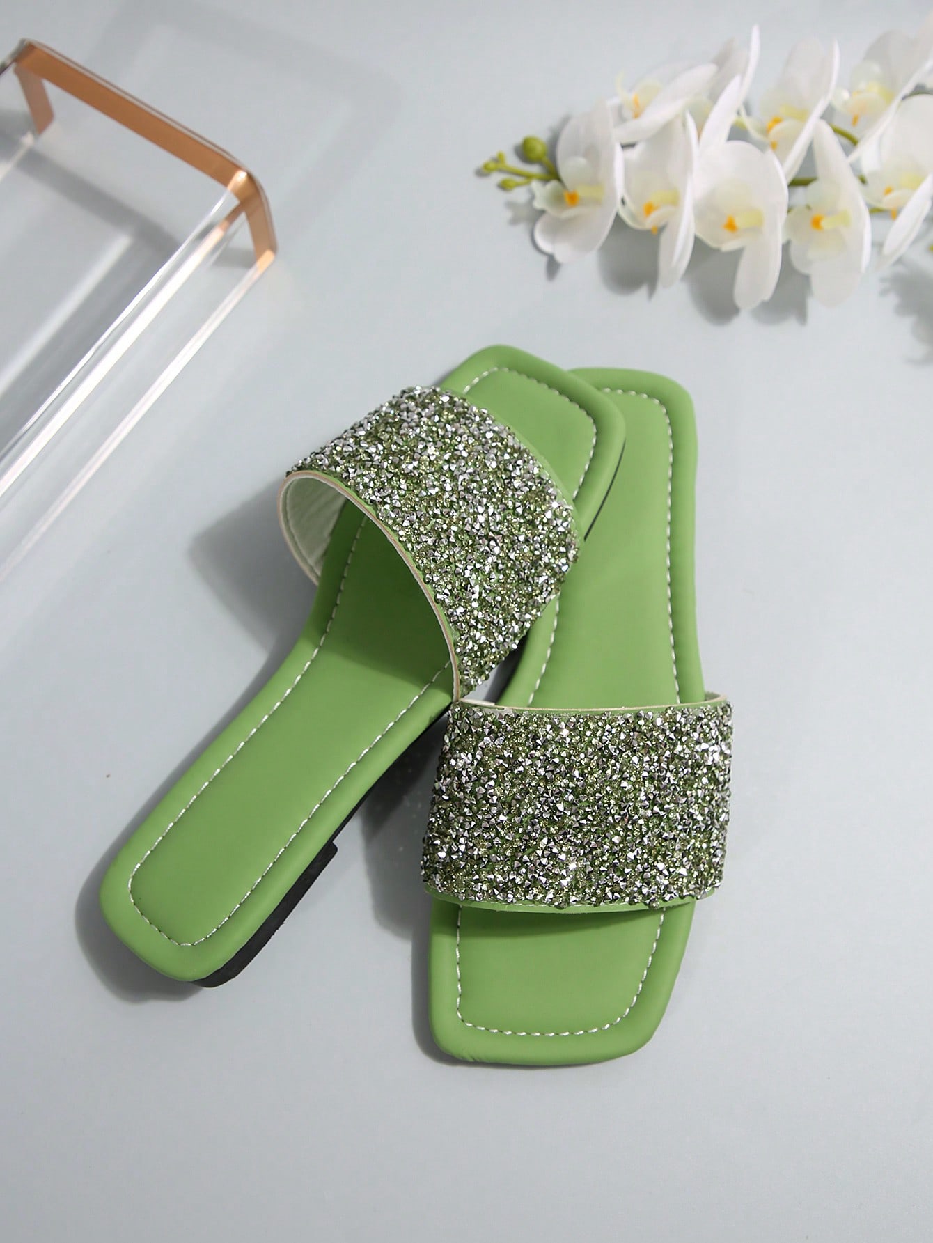 In Olive Green Women Sandals