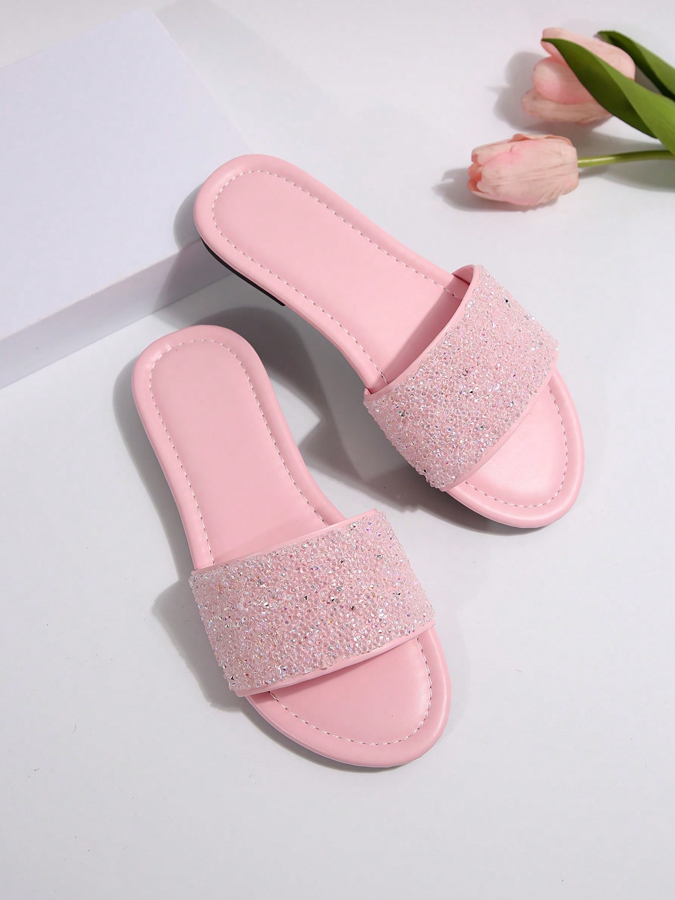 In Baby Pink Women Flat Sandals