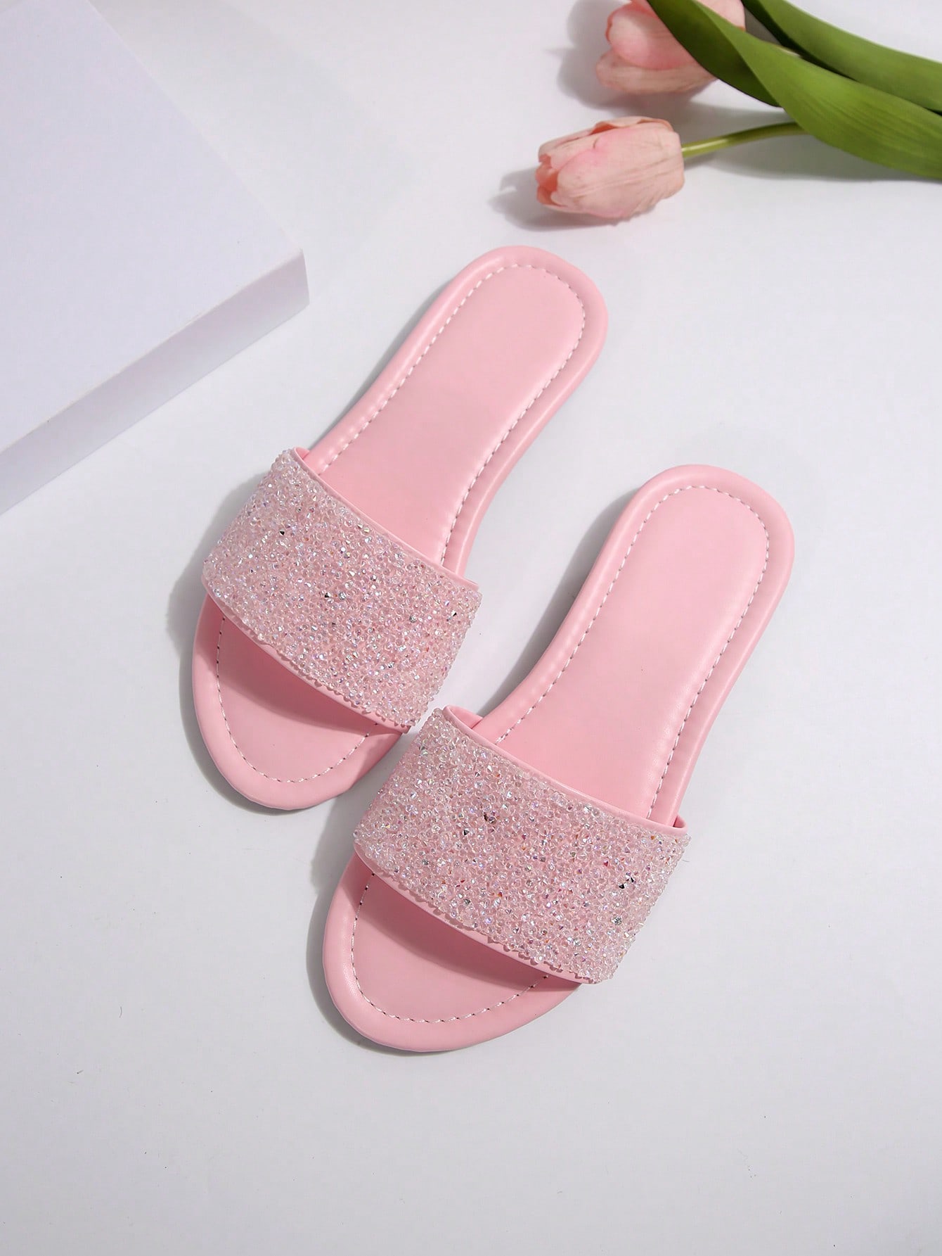 In Baby Pink Women Flat Sandals