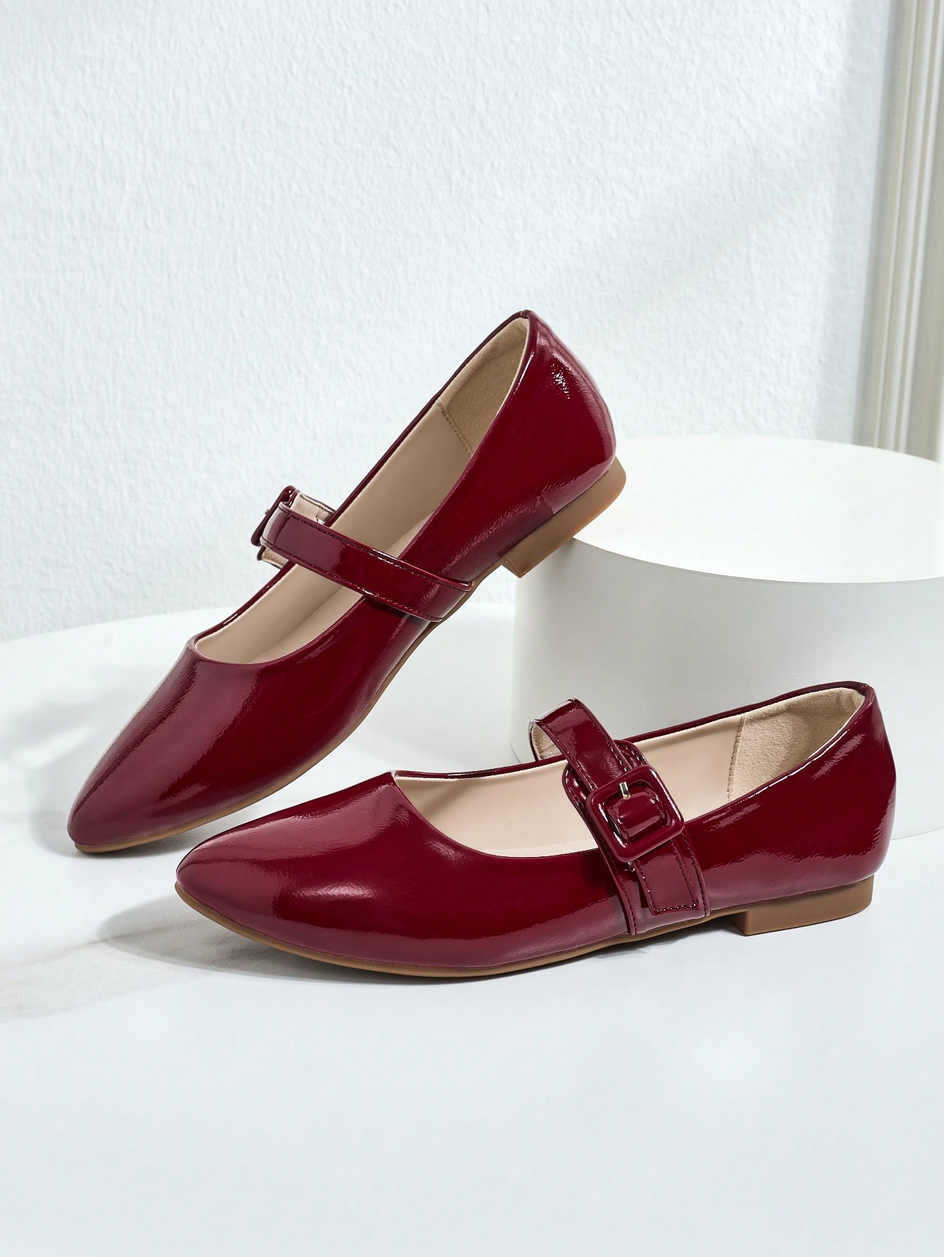 In Burgundy Women Flats