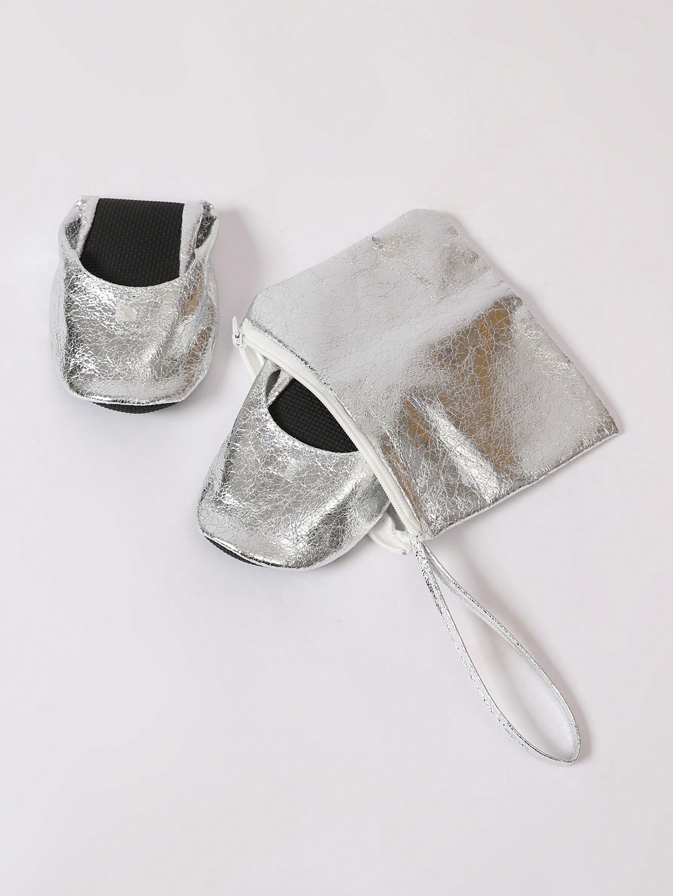 In Silver Women Flats