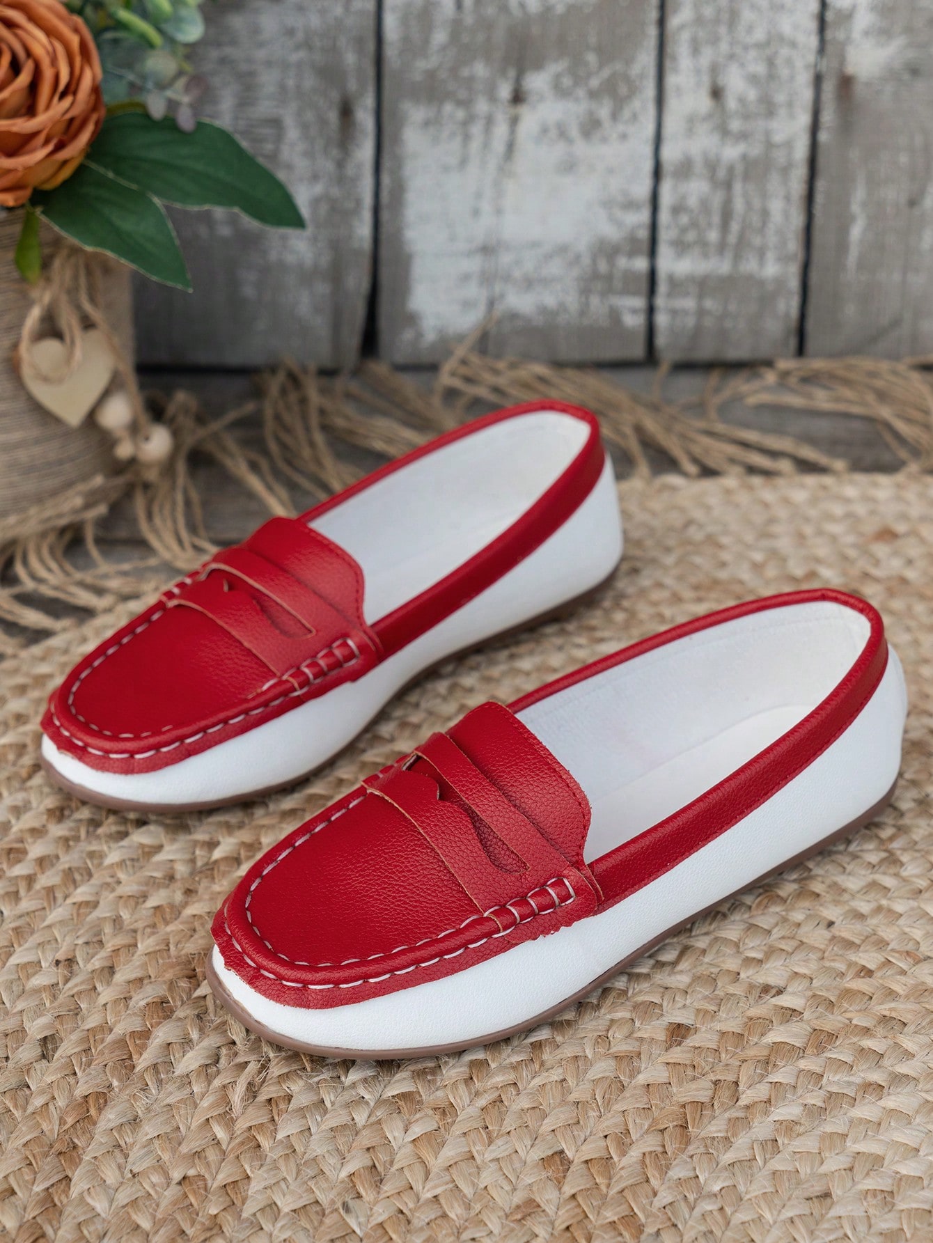 In Red and White Women Shoes