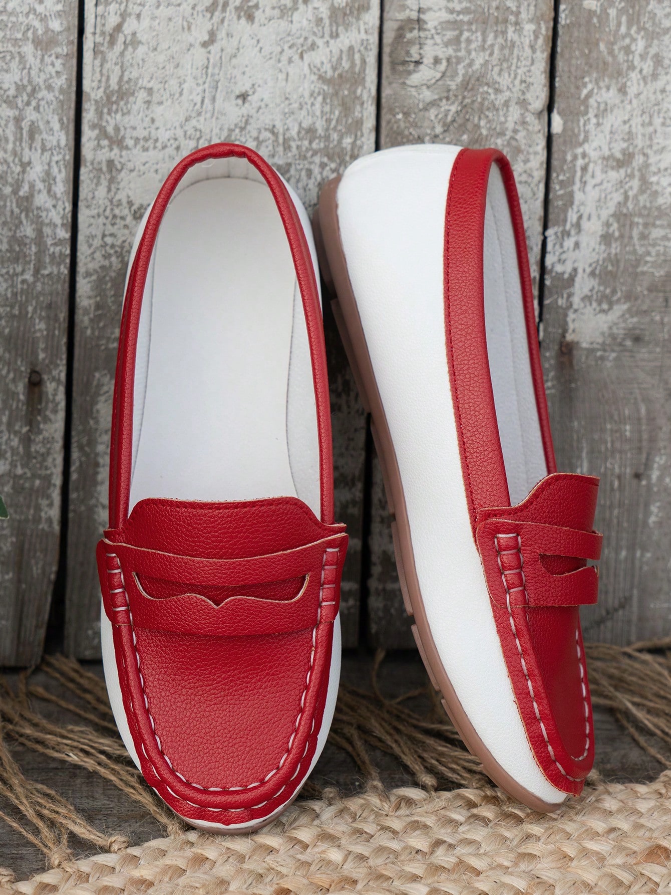 In Red and White Women Shoes