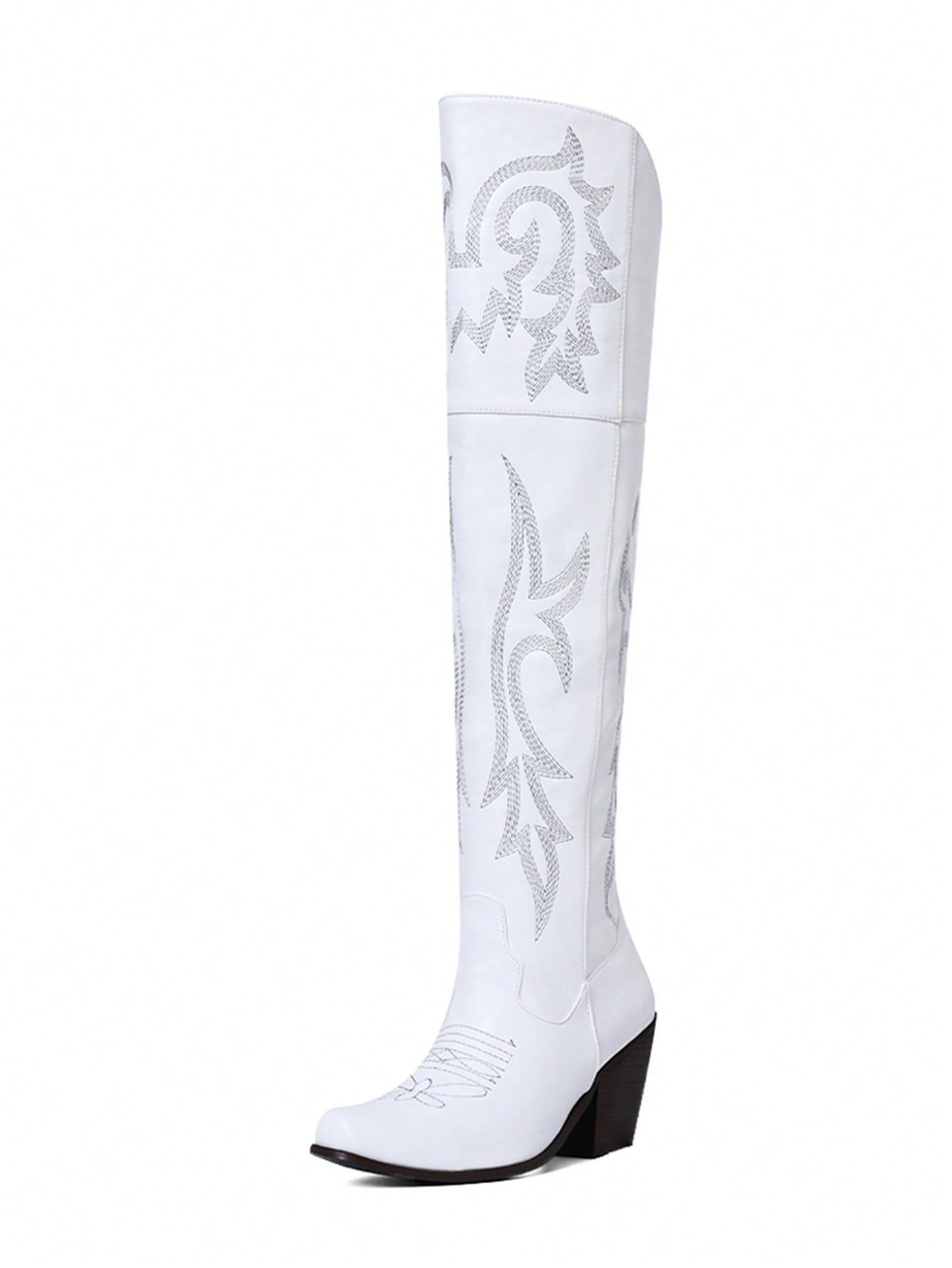 In White Women Over-the-Knee Boots