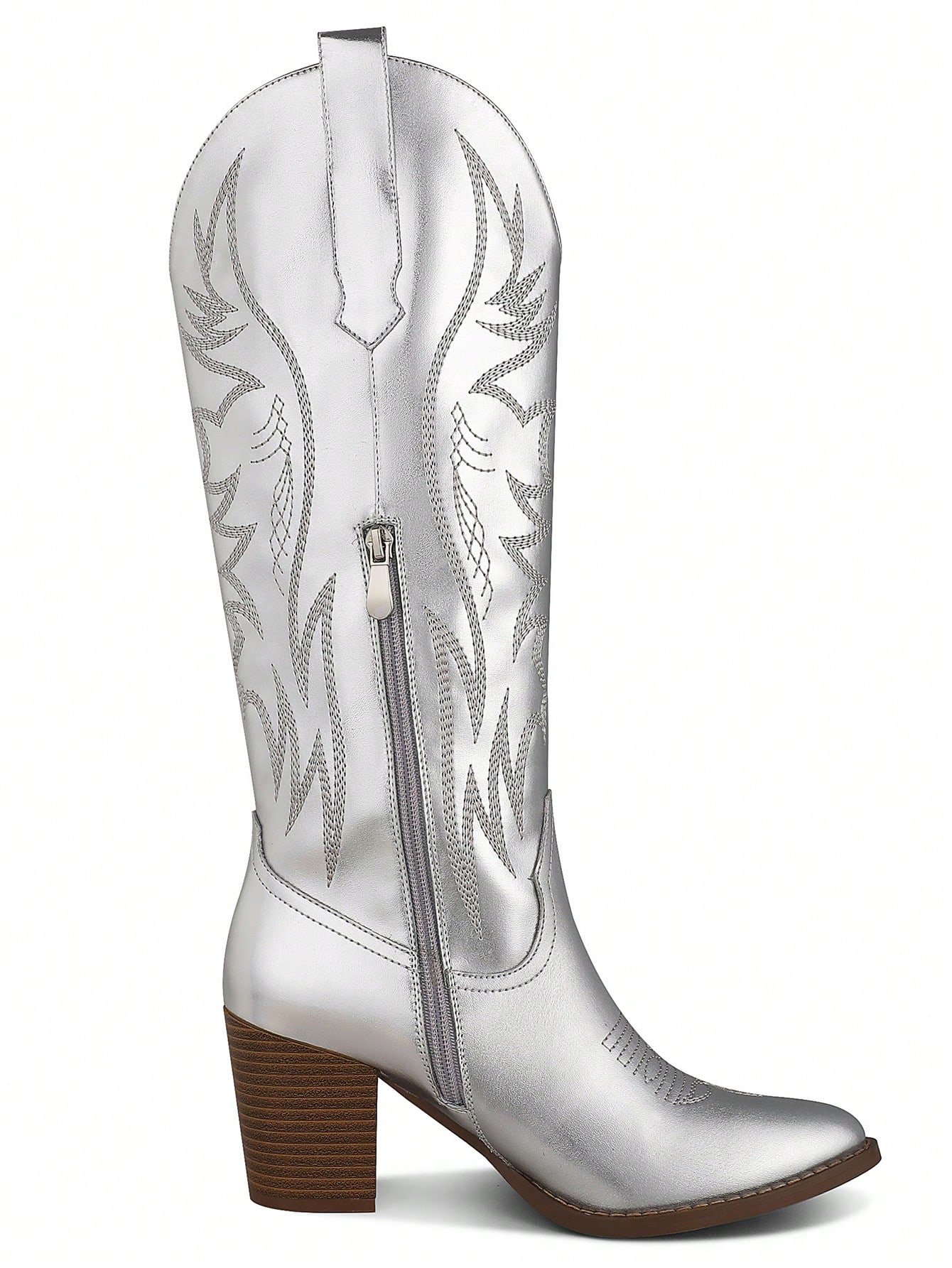 In Silver Women Knee-High Boots