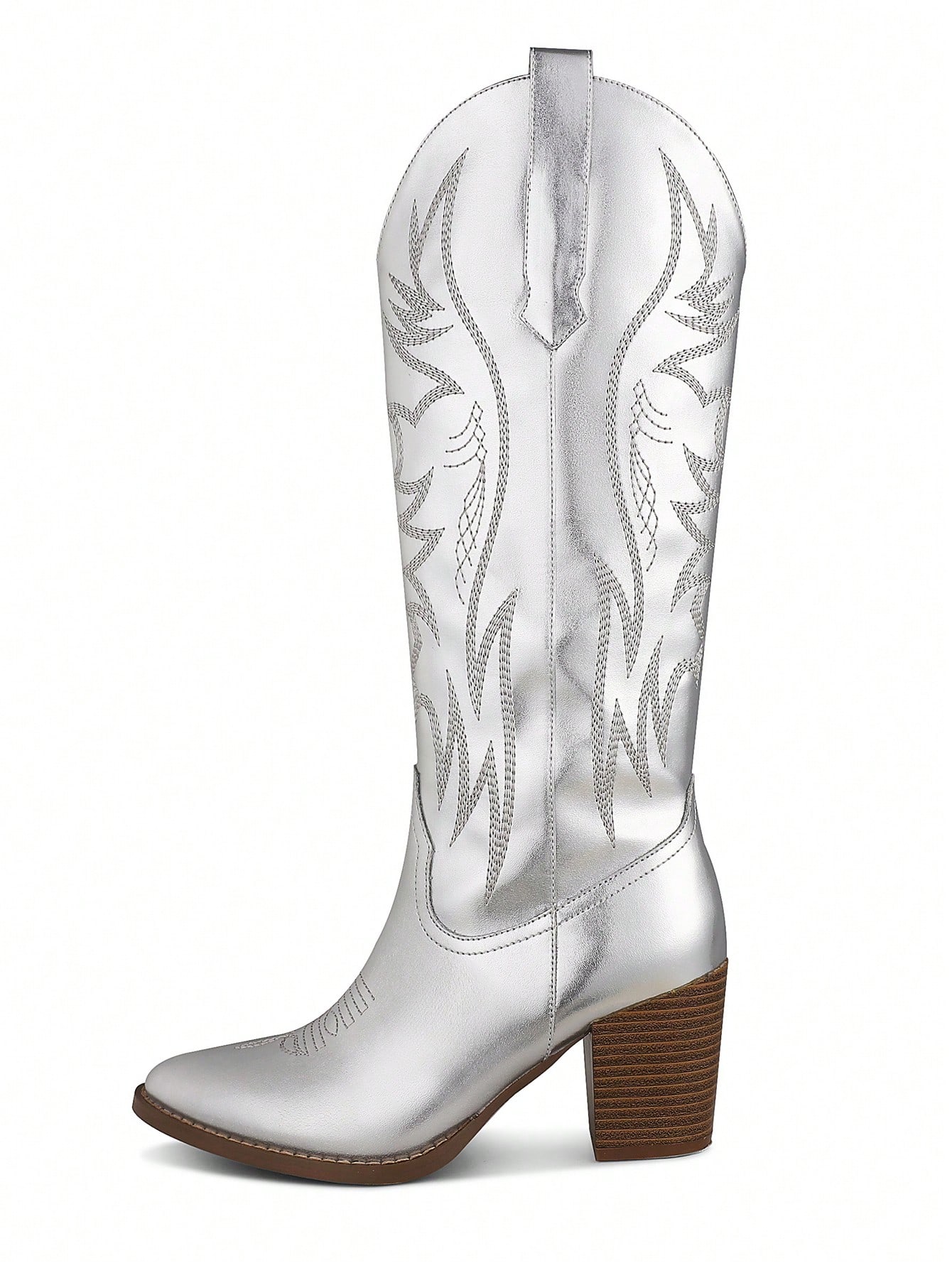 In Silver Women Knee-High Boots