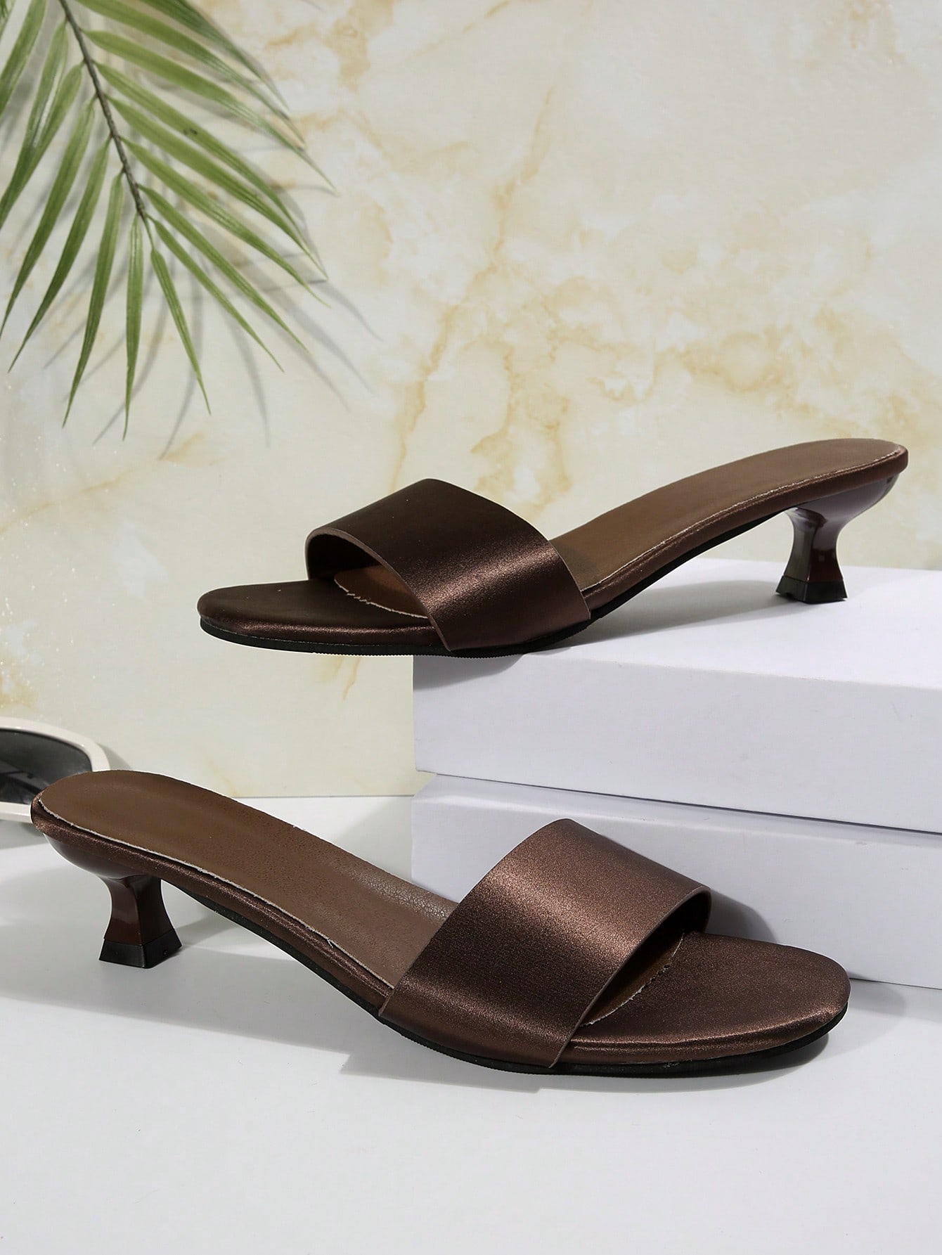 In Coffee Brown Women Heeled Sandals