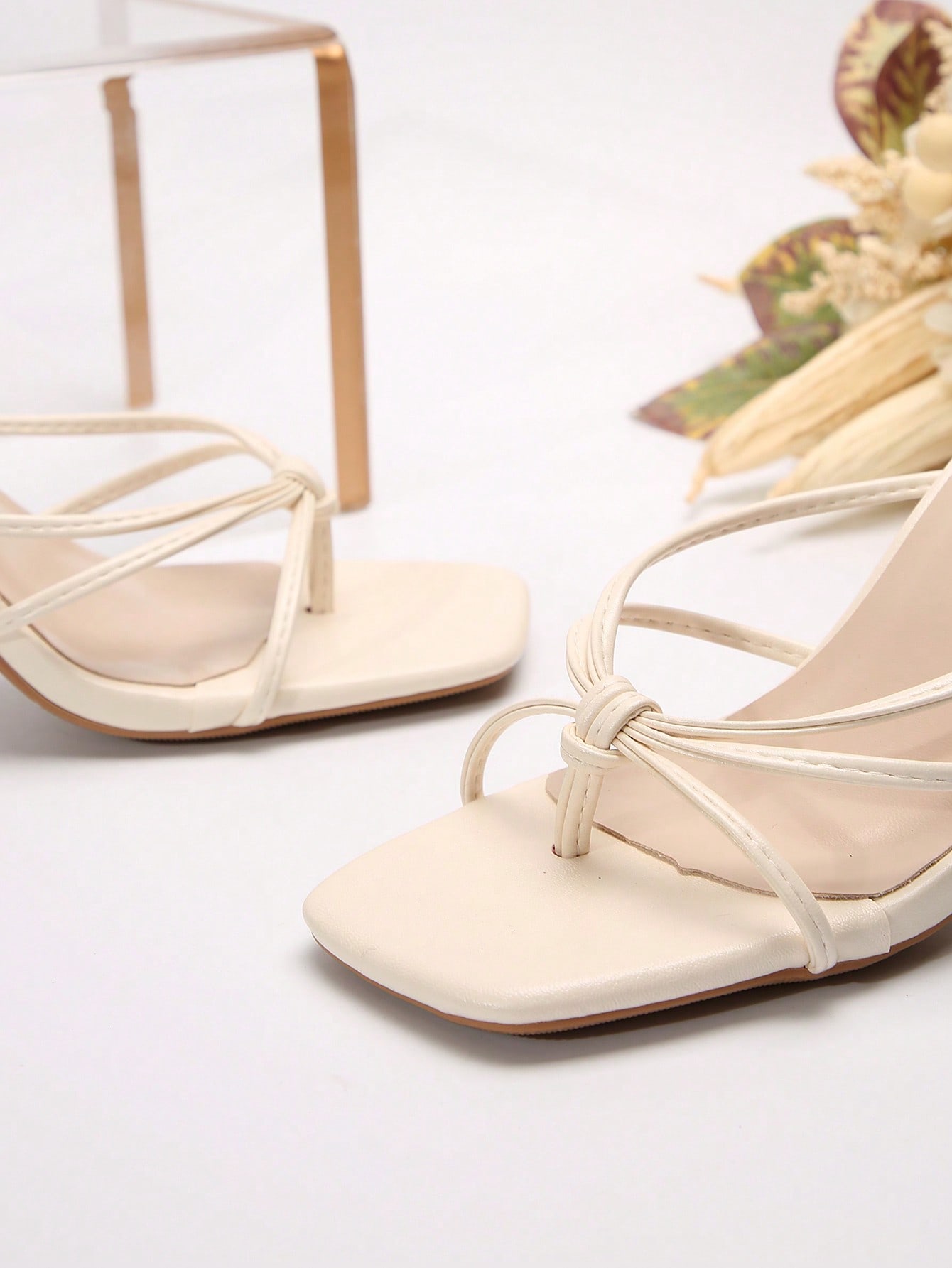 In Beige Women Heeled Sandals